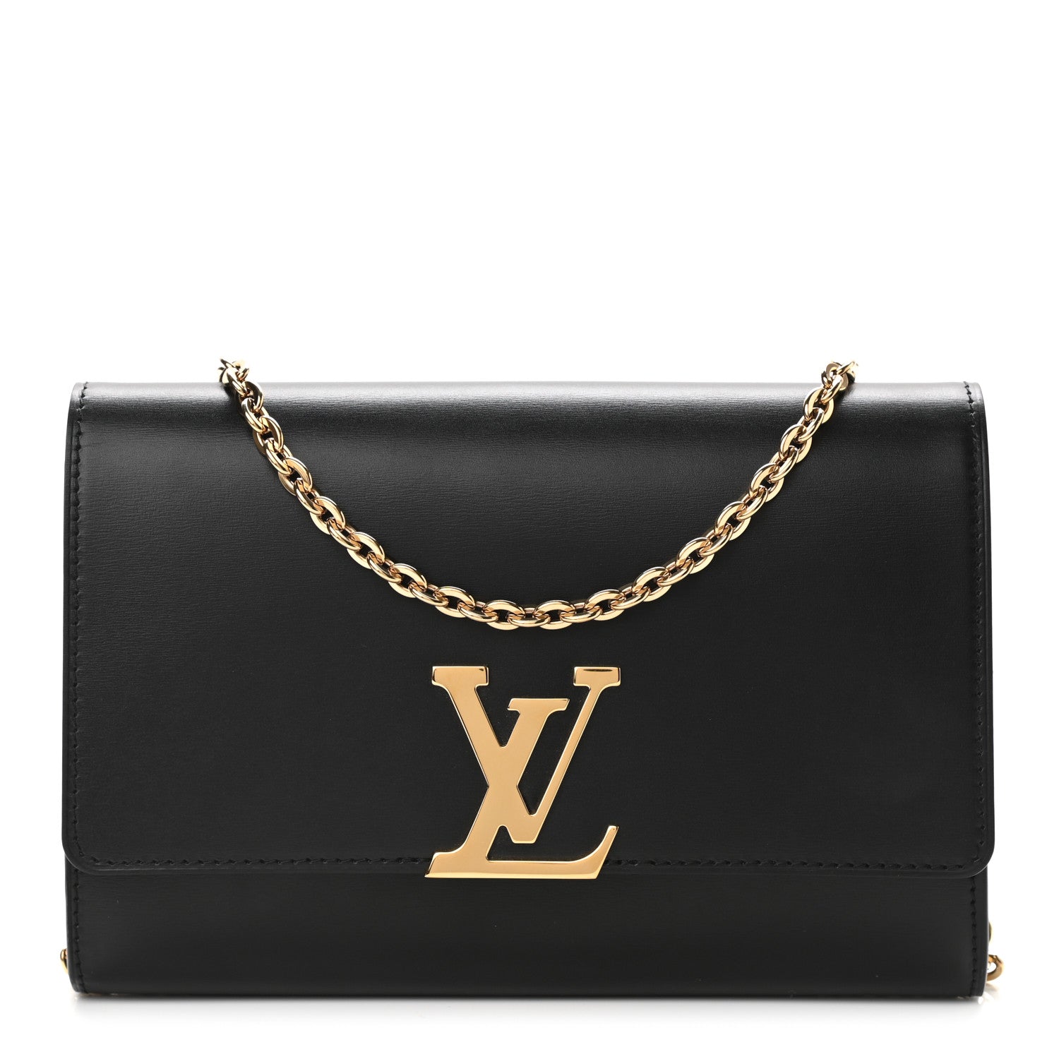Louis Vuitton Calfskin Chain Louise MM Black 1 of 10