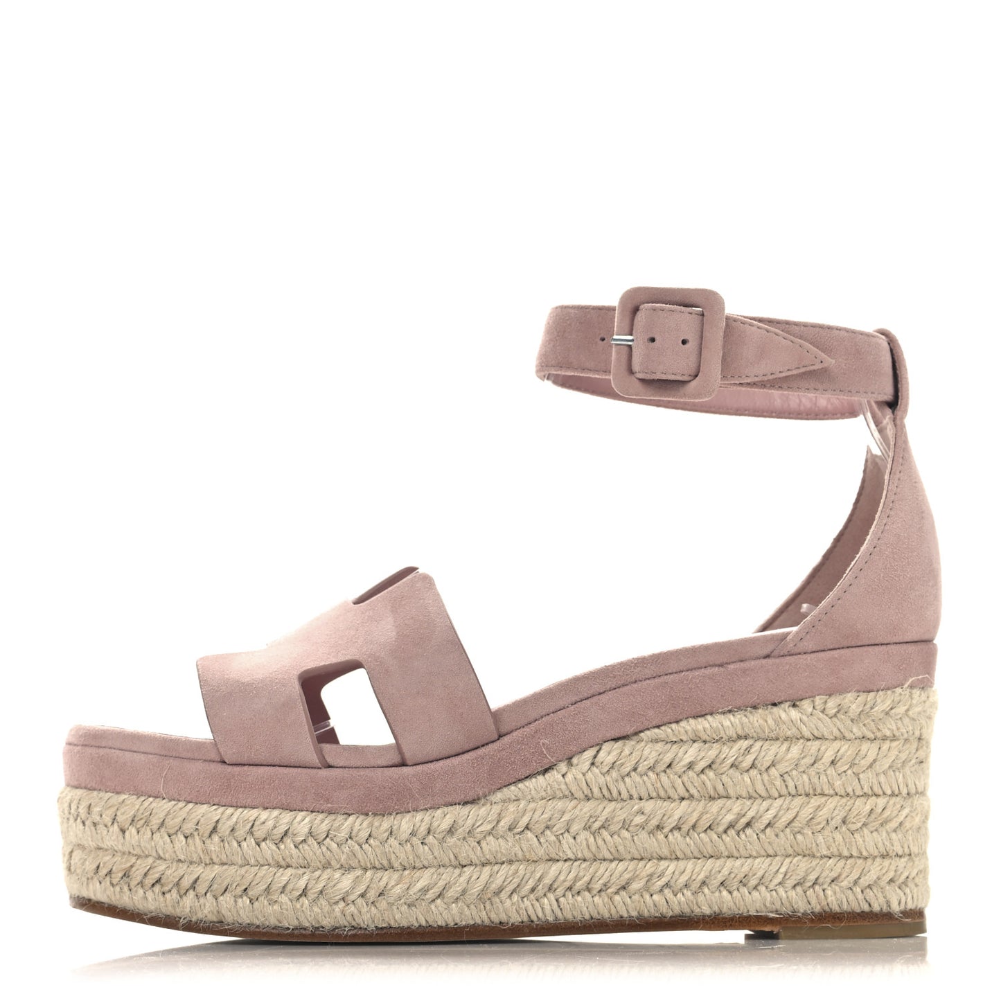 Suede Goatskin Elda Espadrille Wedge Sandals 37 Rose Aquarelle