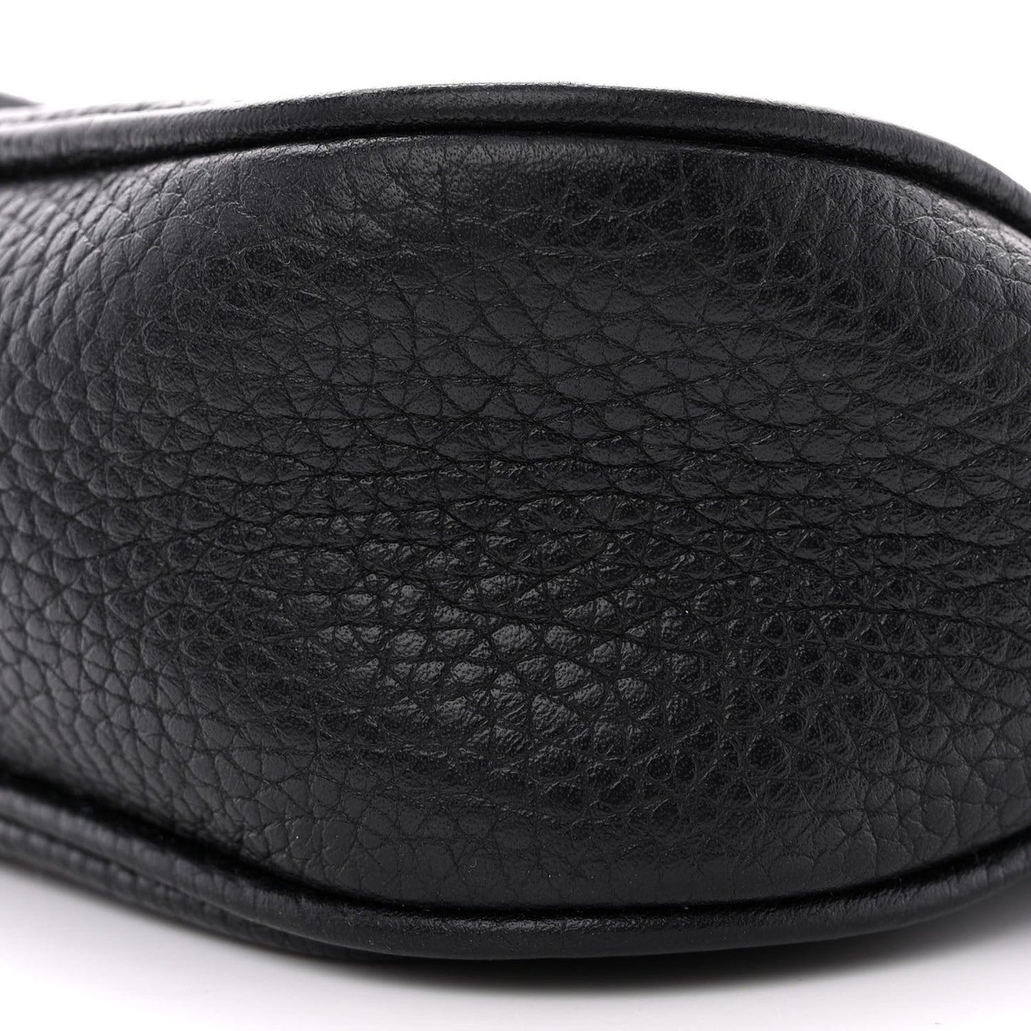 Pebbled Calfskin Medium Soho Flap Crossbody Black