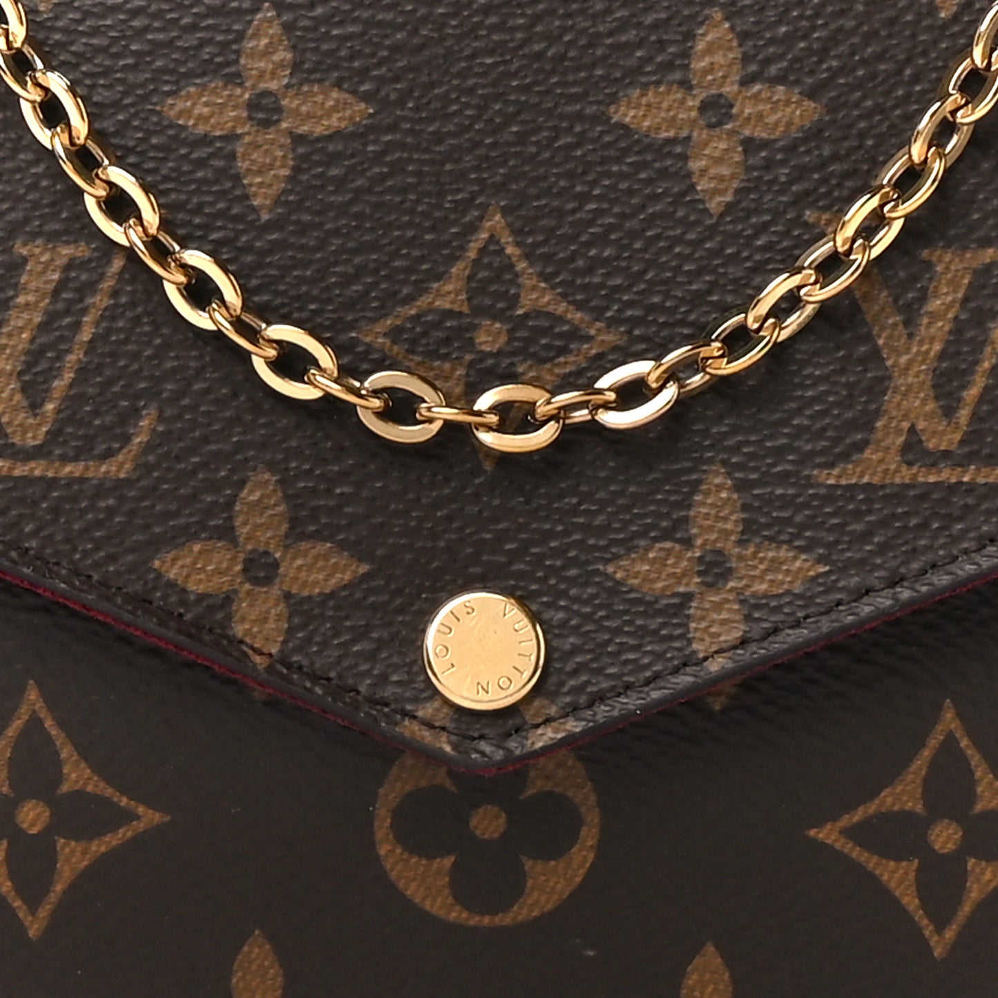 Monogram Pochette Felicie Chain Wallet Fuchsia
