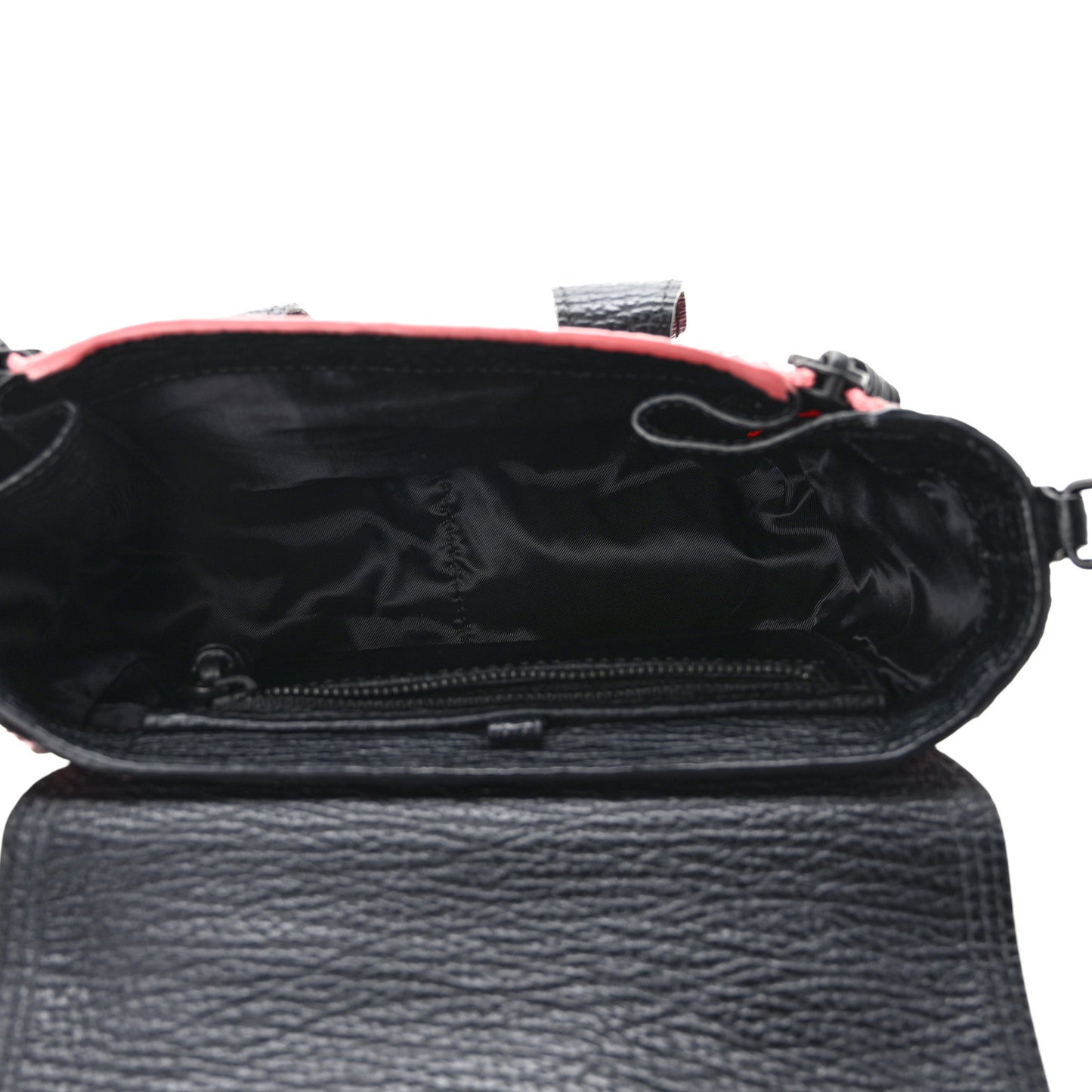 Textured Calfskin Elaphe Snakeskin Mini Pashli Satchel Pink Black