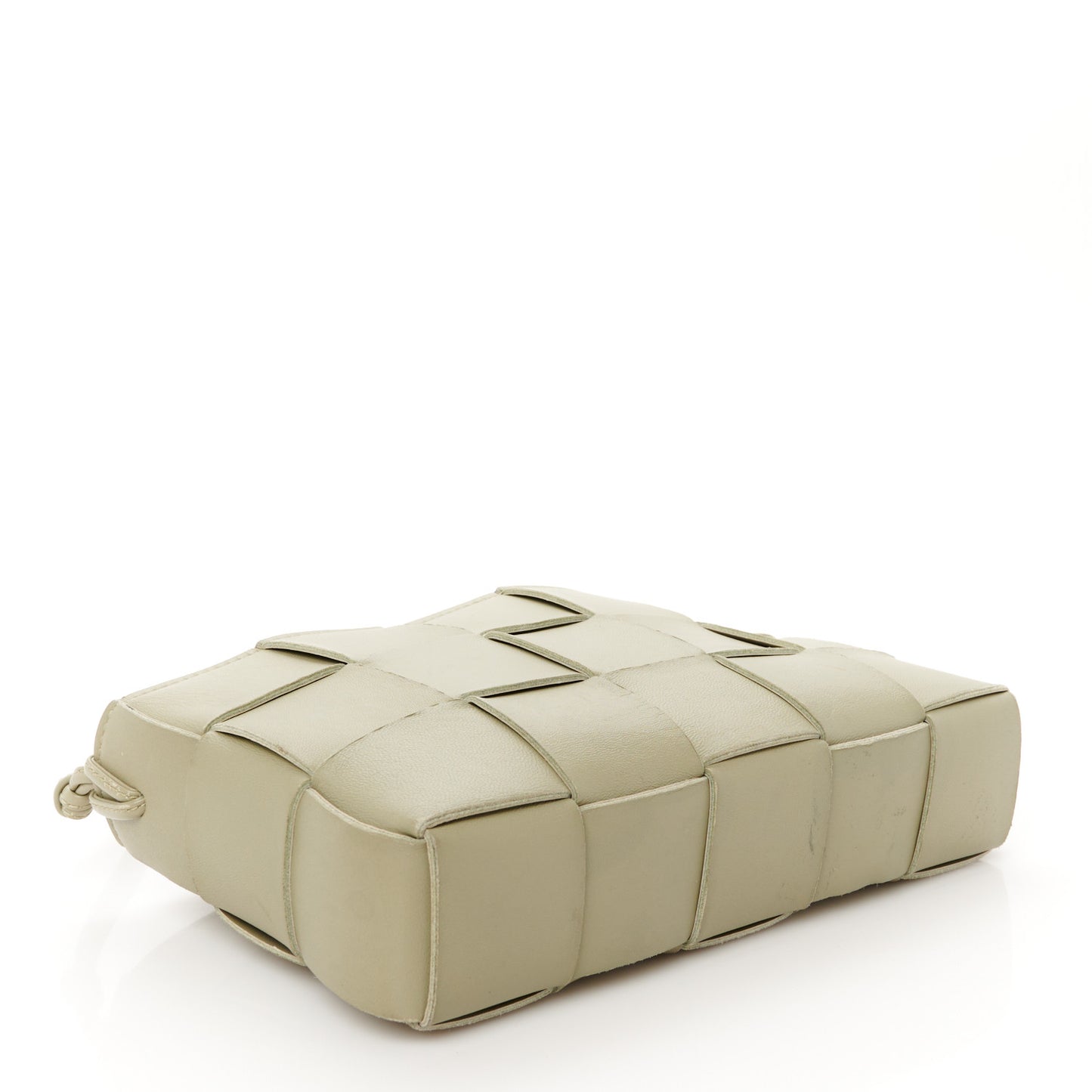 Calfskin Maxi Intrecciato Cassette Pouch On Strap Travertine