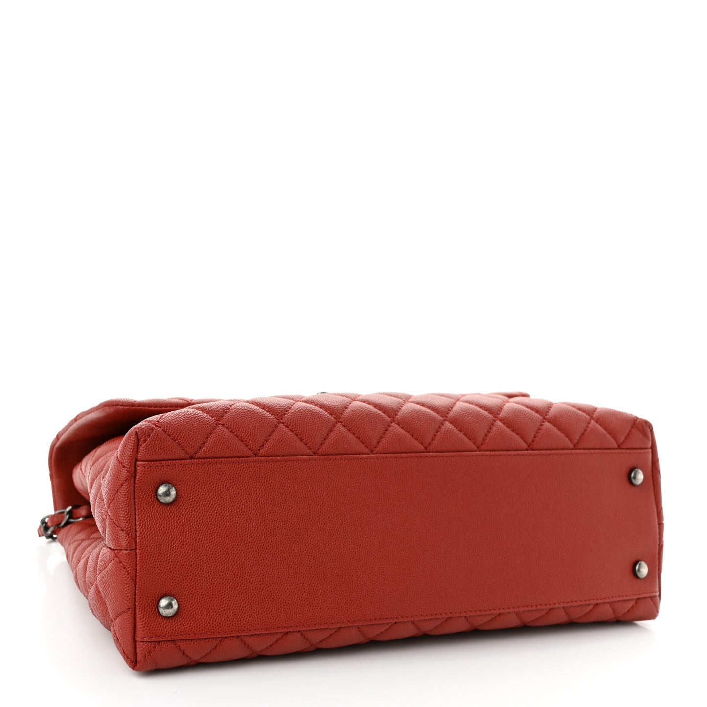Caviar Quilted Medium Coco Handle Flap Dark Red