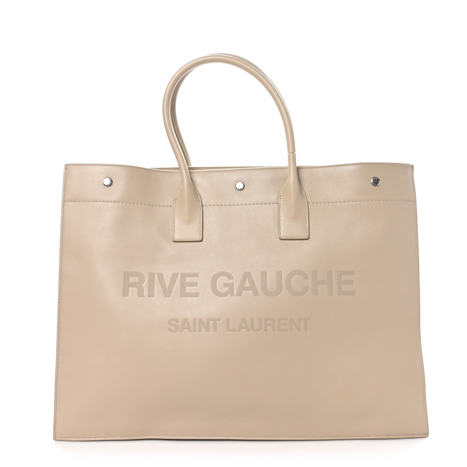 Saint Laurent Vitello Large Rive Gauche Tote Sea Salt 1 of 10