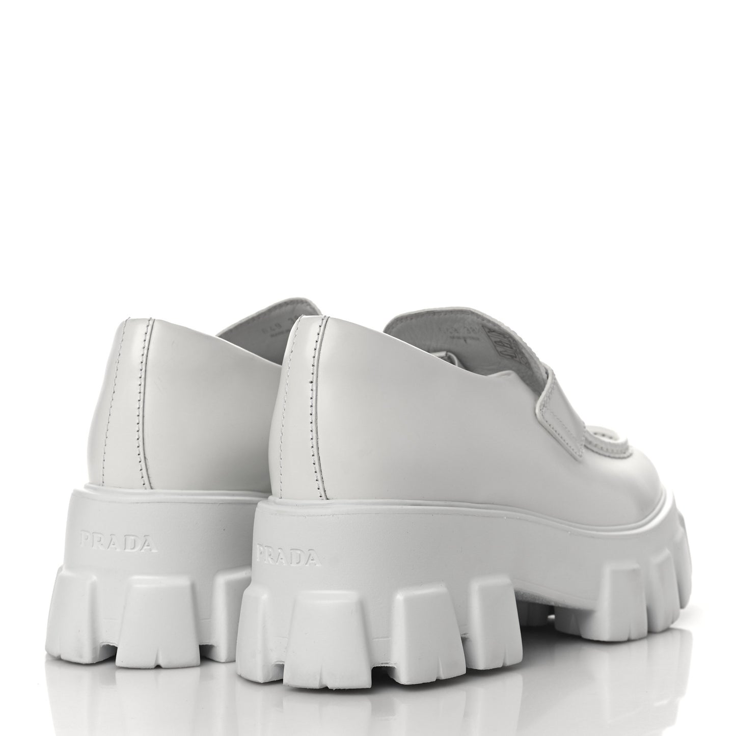 Spazzolato Rois Metal Triangle Logo Monolith 55mm Loafers 38.5 White