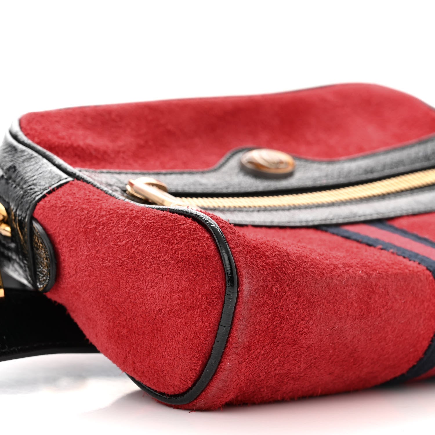 Gucci Suede Small Ophidia Belt Bag 85 34 Hibiscus Red 9 of 11