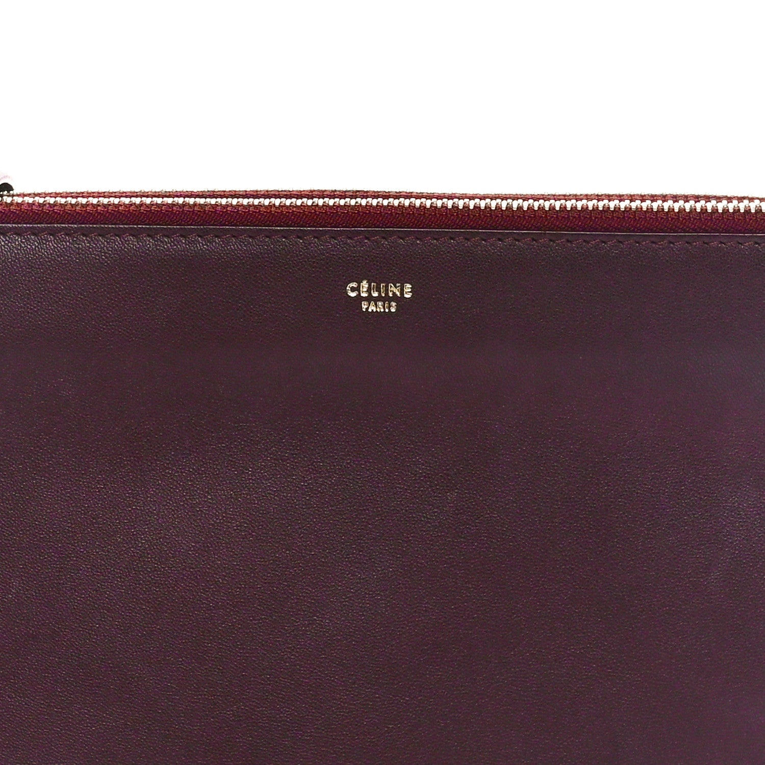 Celine Lambskin Large Trio Crossbody Bag Burgundy 5 of 9
