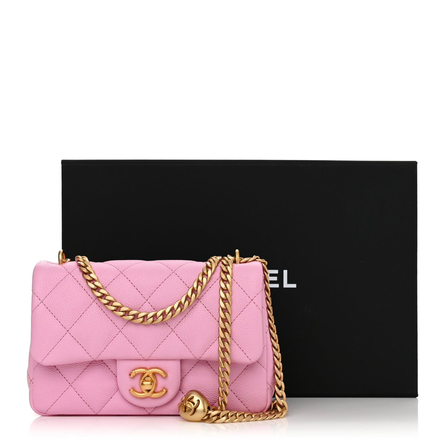 Caviar Quilted Mini Rectangular Sweetheart Flap Lilac