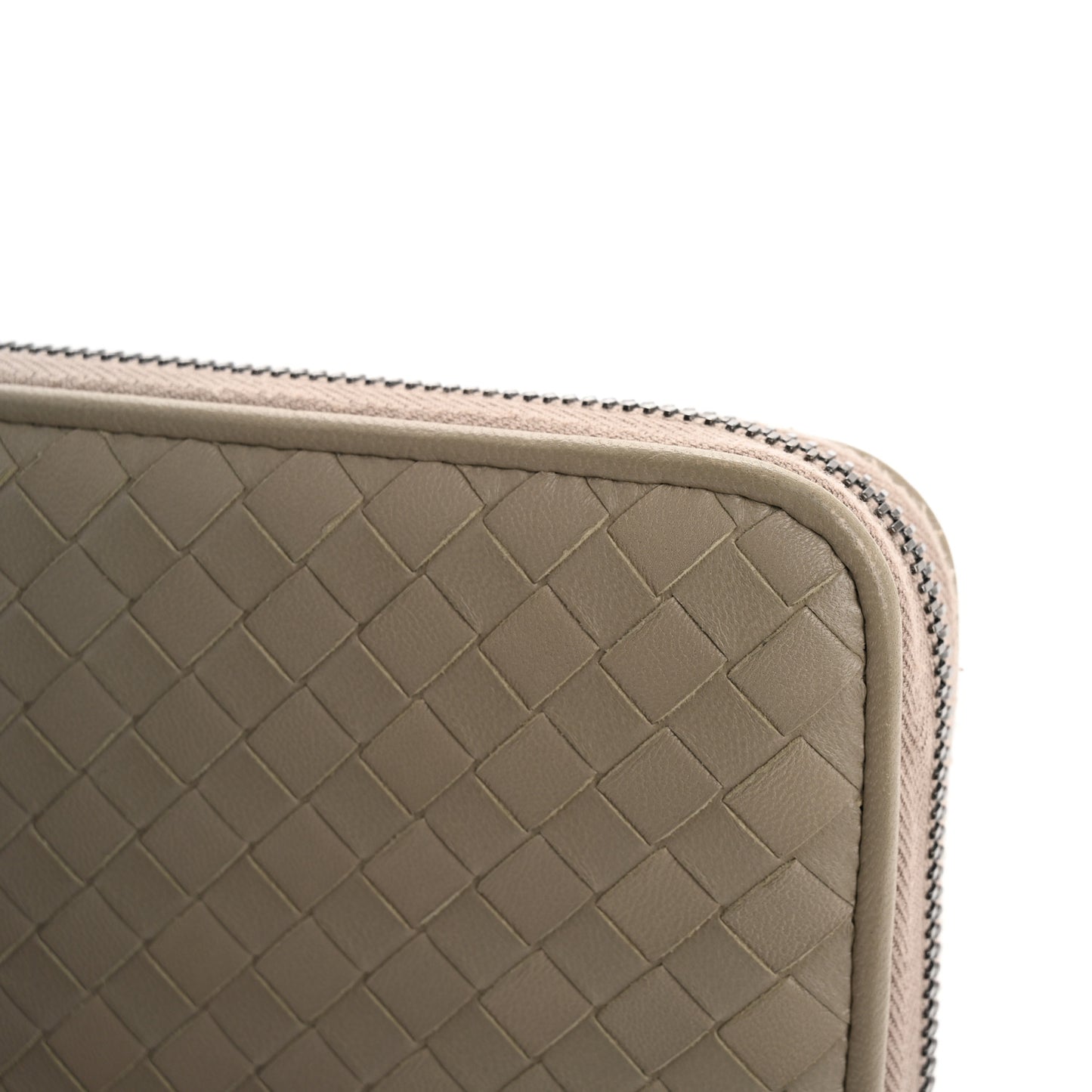 Nappa Intrecciato Zip Around Wallet Fume