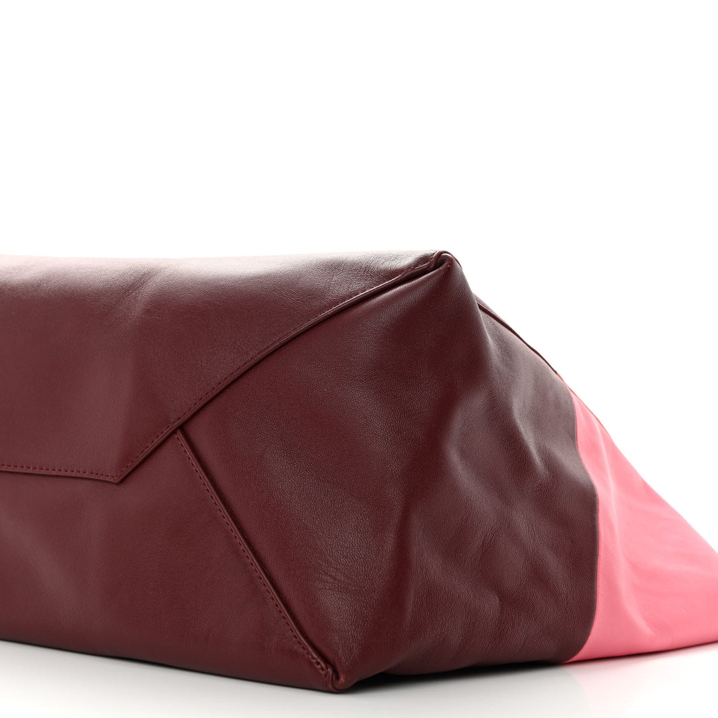 Lambskin Horizontal Bi-Color Cabas Pink Rust