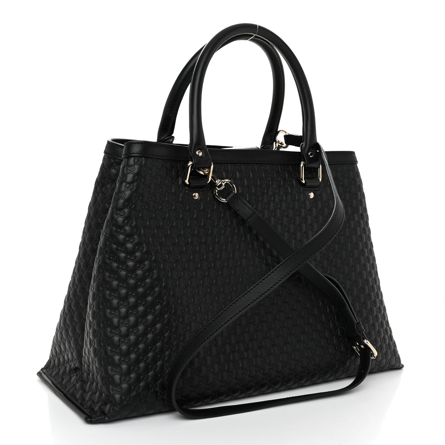 Soft Microguccissima Medium Tote Black