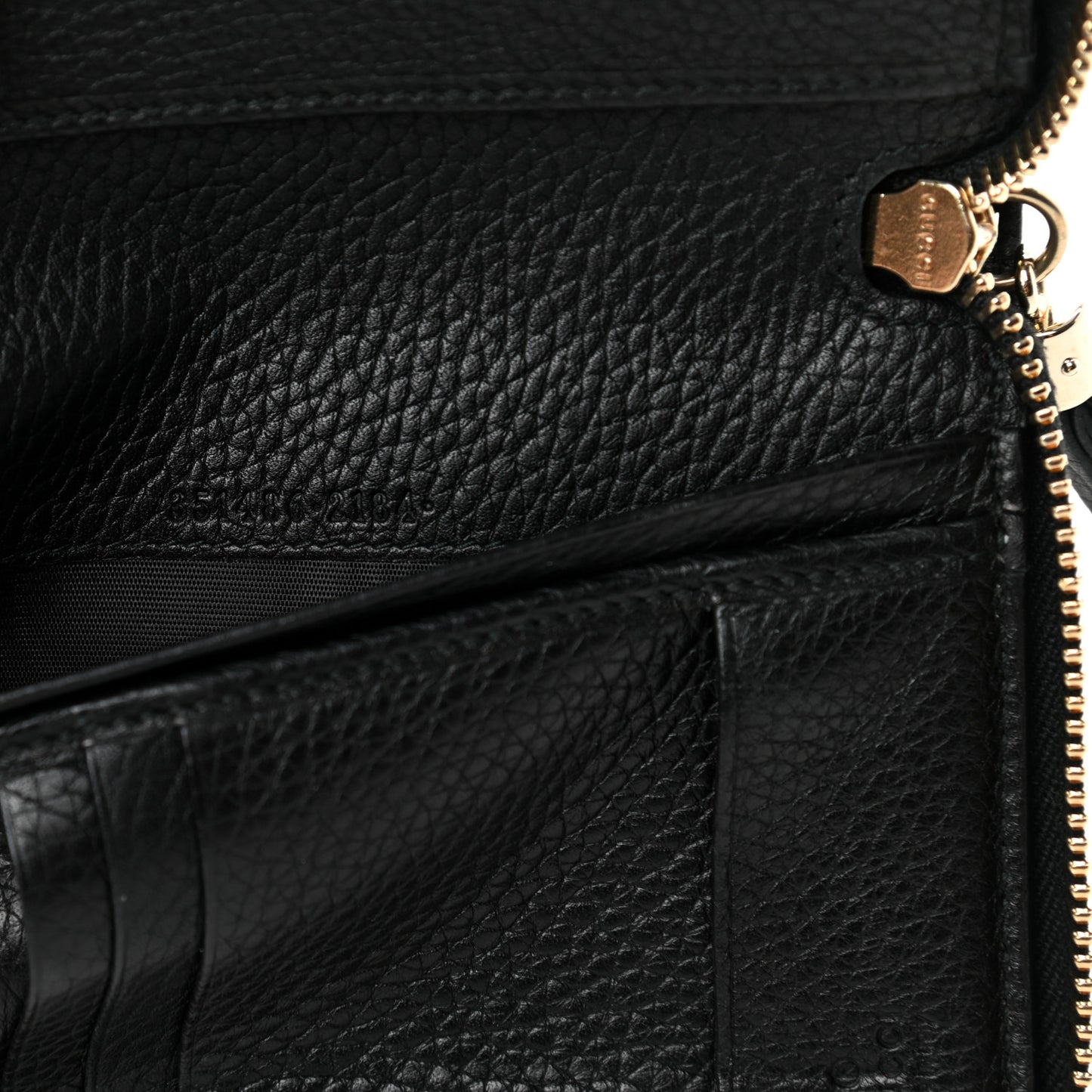 Pebbled Calfskin Medium Soho Zip Around Wallet Black