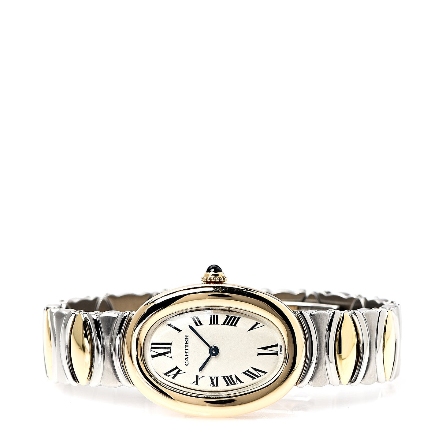 Stainless Steel 18K Yellow Gold 22mm Baignoire Quartz Watch