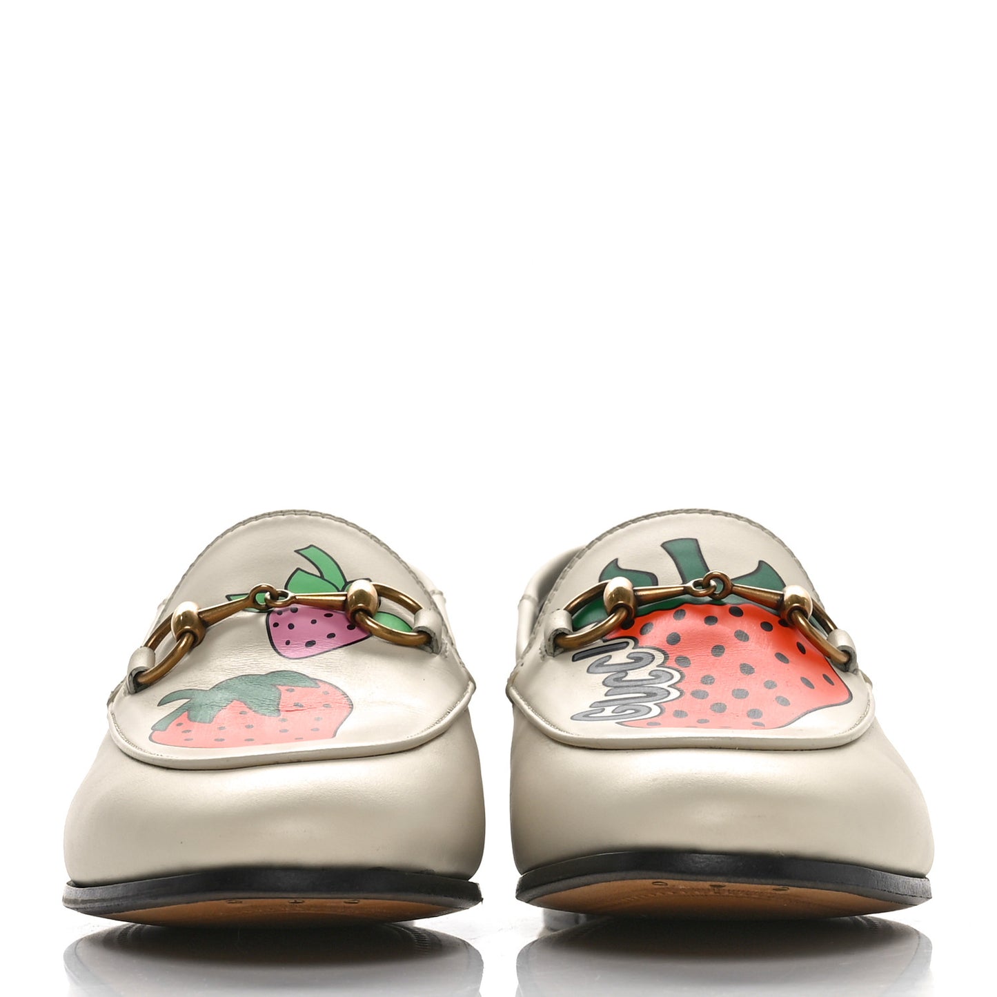 Calfskin Taste Strawberry Womens Brixton Horsebit Loafers 35 Ivory Red