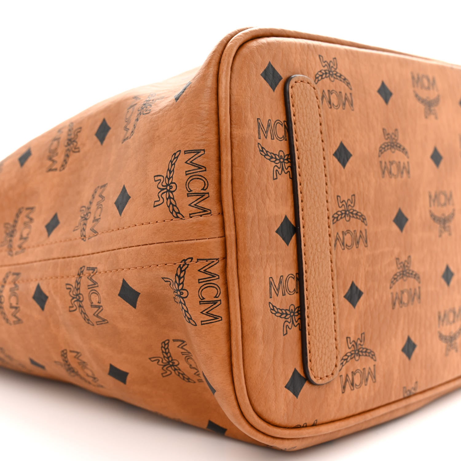 MCM Visetos Medium Liz Reversible Shopper Tote Cognac 14 of 21