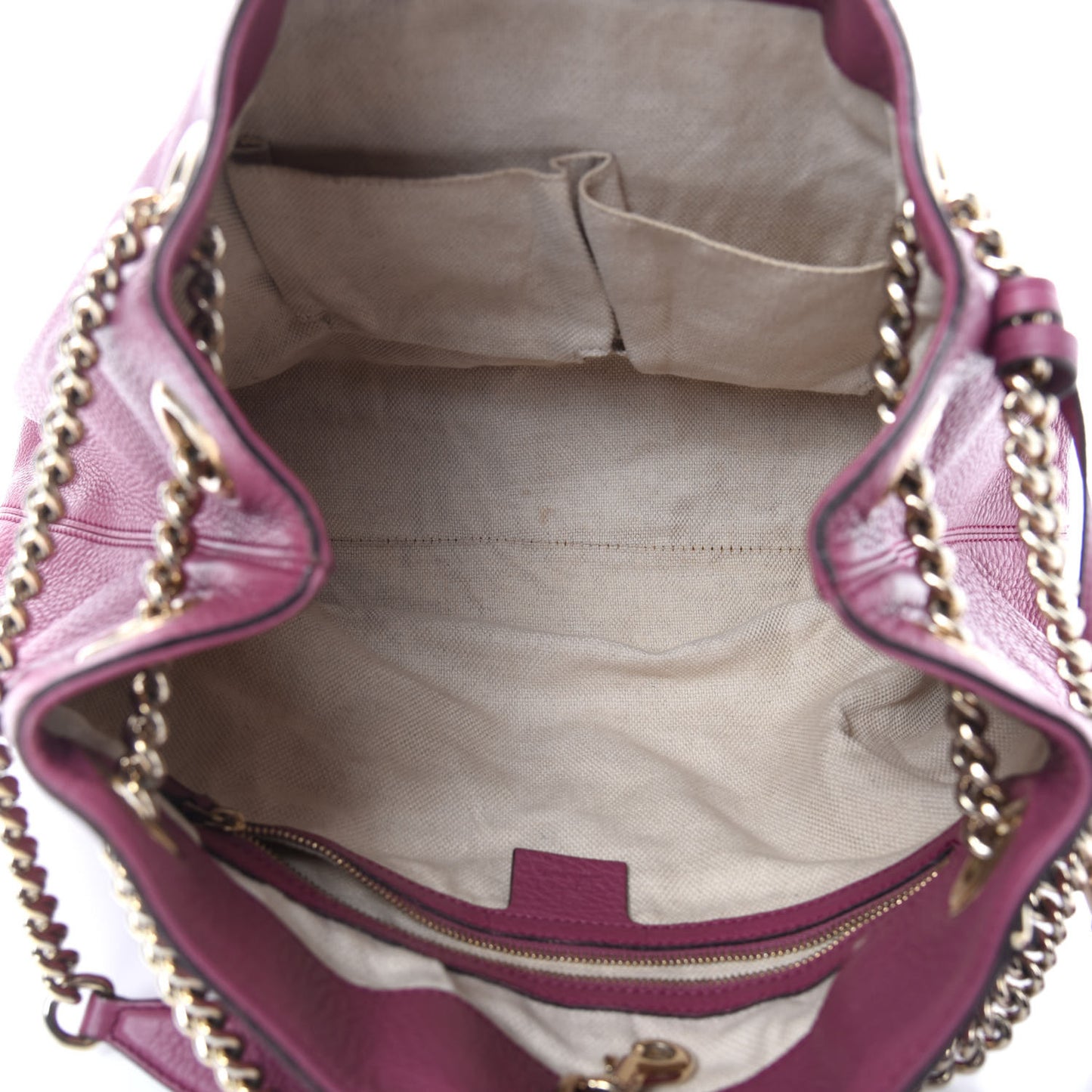 Pebbled Calfskin Medium Soho Chain Shoulder Bag Peonia Flower
