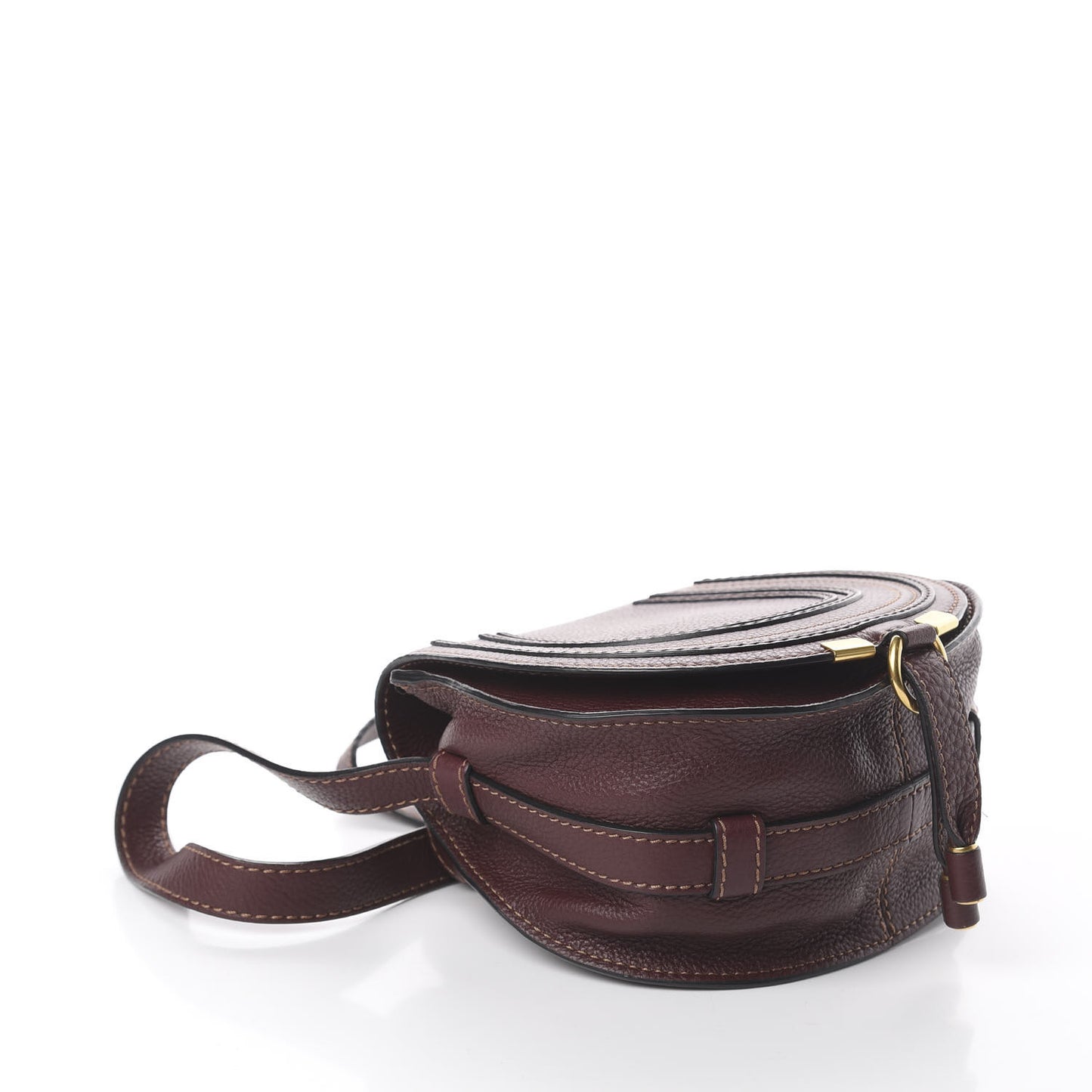 Calfskin Mini Marcie Round Crossbody Bag Dark Velvet