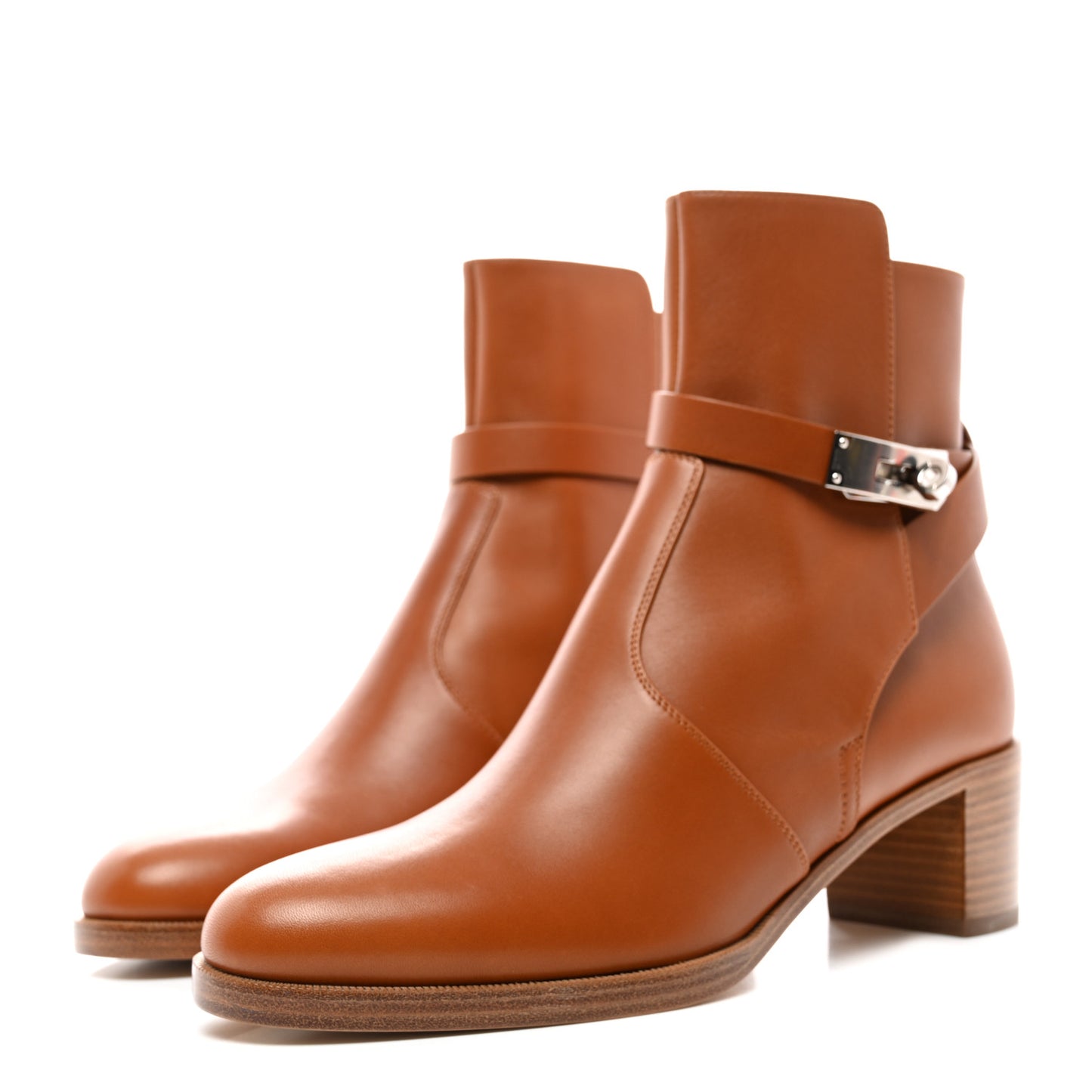 Calfskin Frenchie 50 Ankle Boots 38.5 Naturel