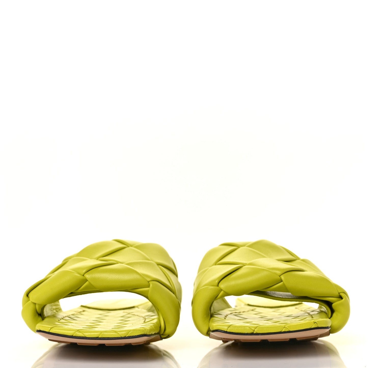 Nappa Maxi Intrecciato Lido Flat Sandals 37.5 Kiwi