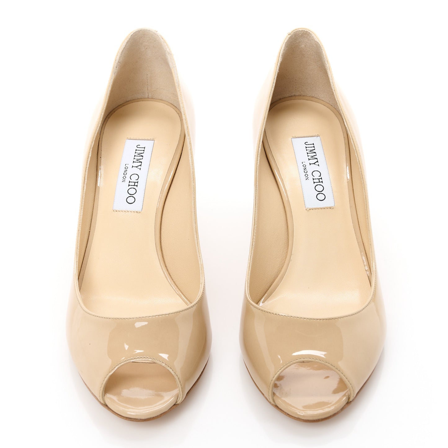 Patent Isabel Peep Toe Pumps 38.5 Nude