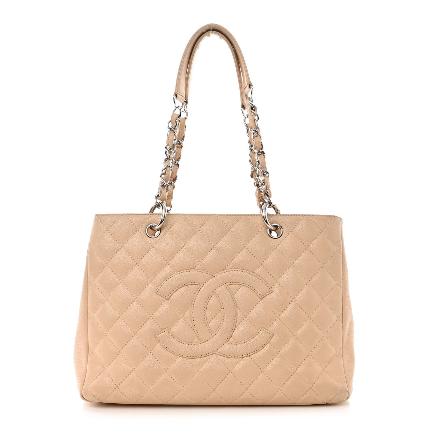 Caviar Quilted Grand Shopping Tote GST Beige Clair