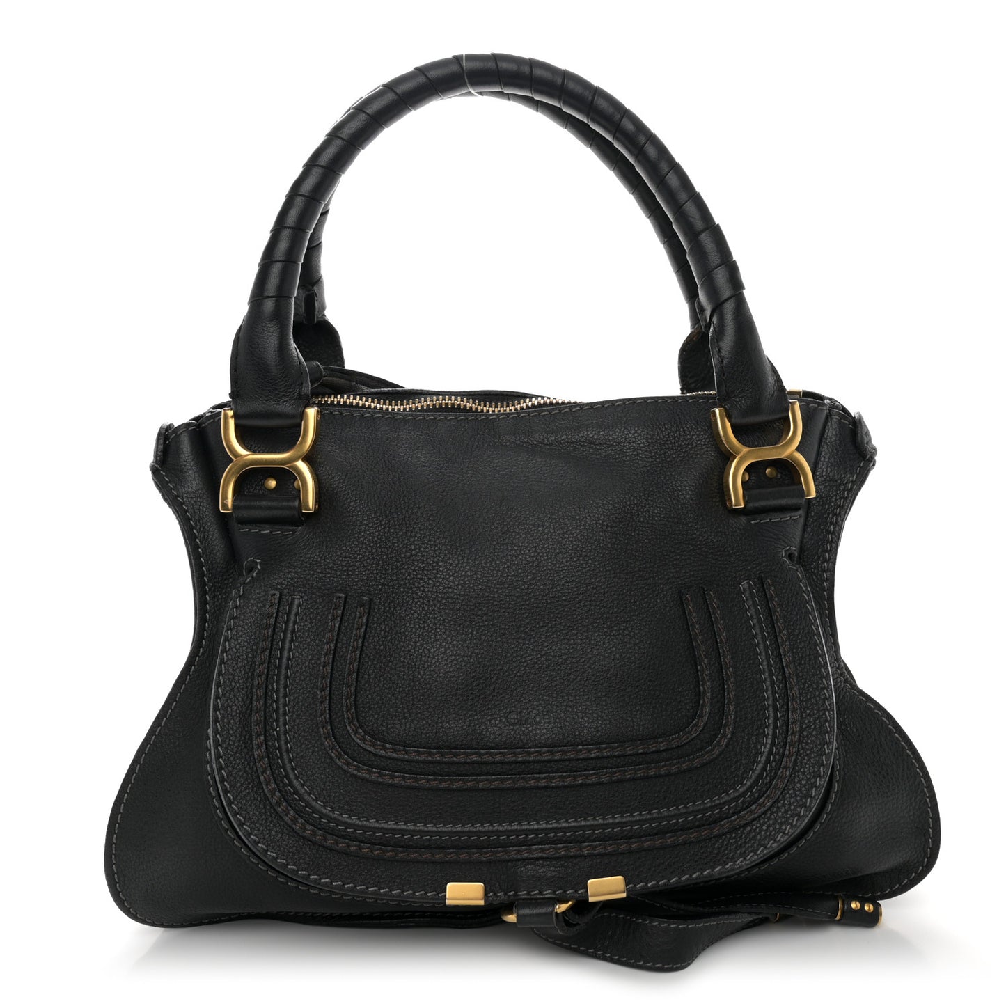 Calfskin Medium Marcie Satchel Black