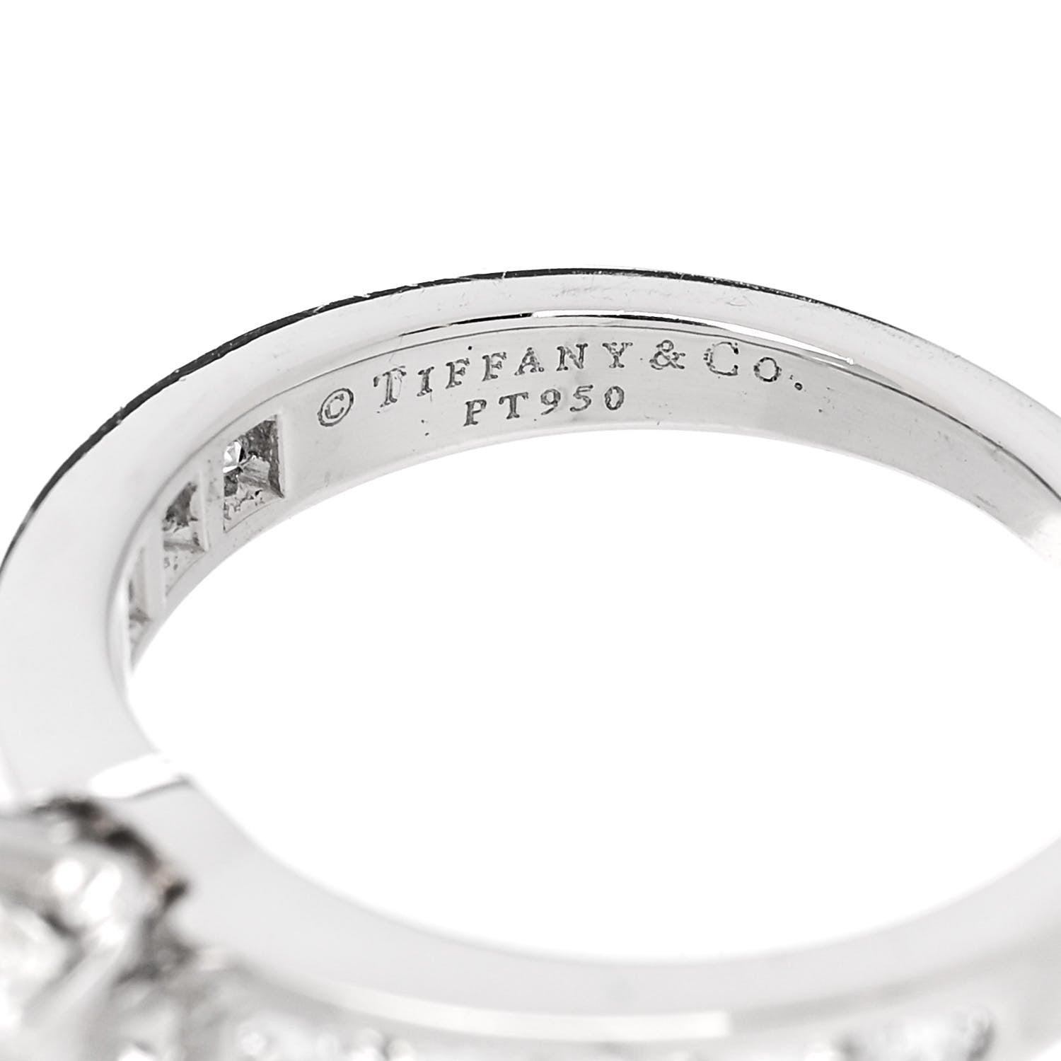 Tiffany Platinum Diamond 1.30ct Channel-Set Engagement Ring 46 3.75 5 of 7