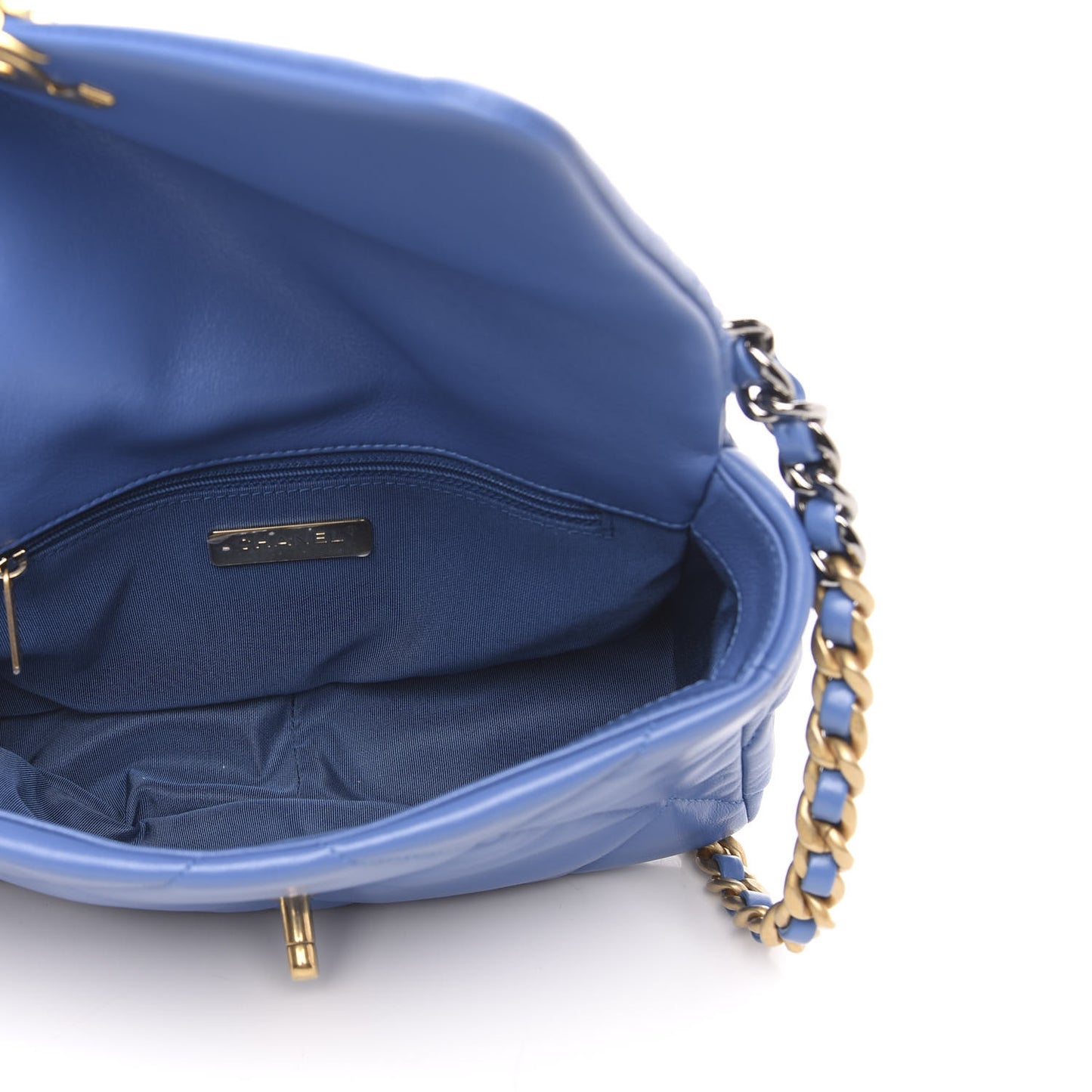 Lambskin Quilted Medium 19 Flap Blue