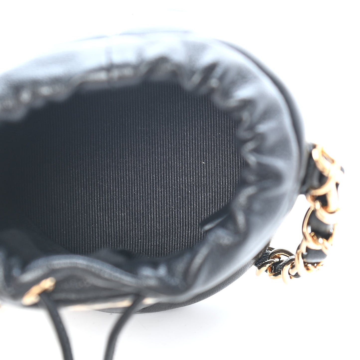 Calfskin Pillow Crush Clutch With Chain Black