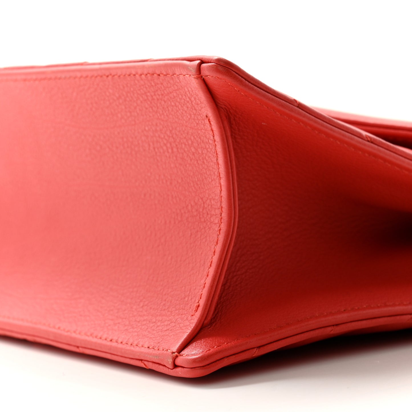 Calfskin Quilted Chevron Small Envelope Flap Red