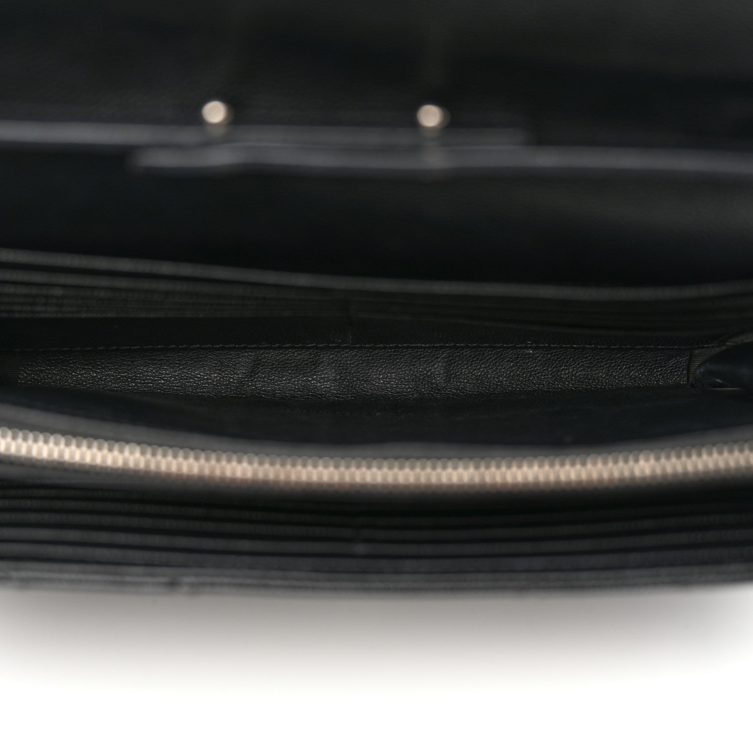 Saint Laurent Grain De Poudre Matelasse Chevron Monogram Chain Wallet Black 5 of 18