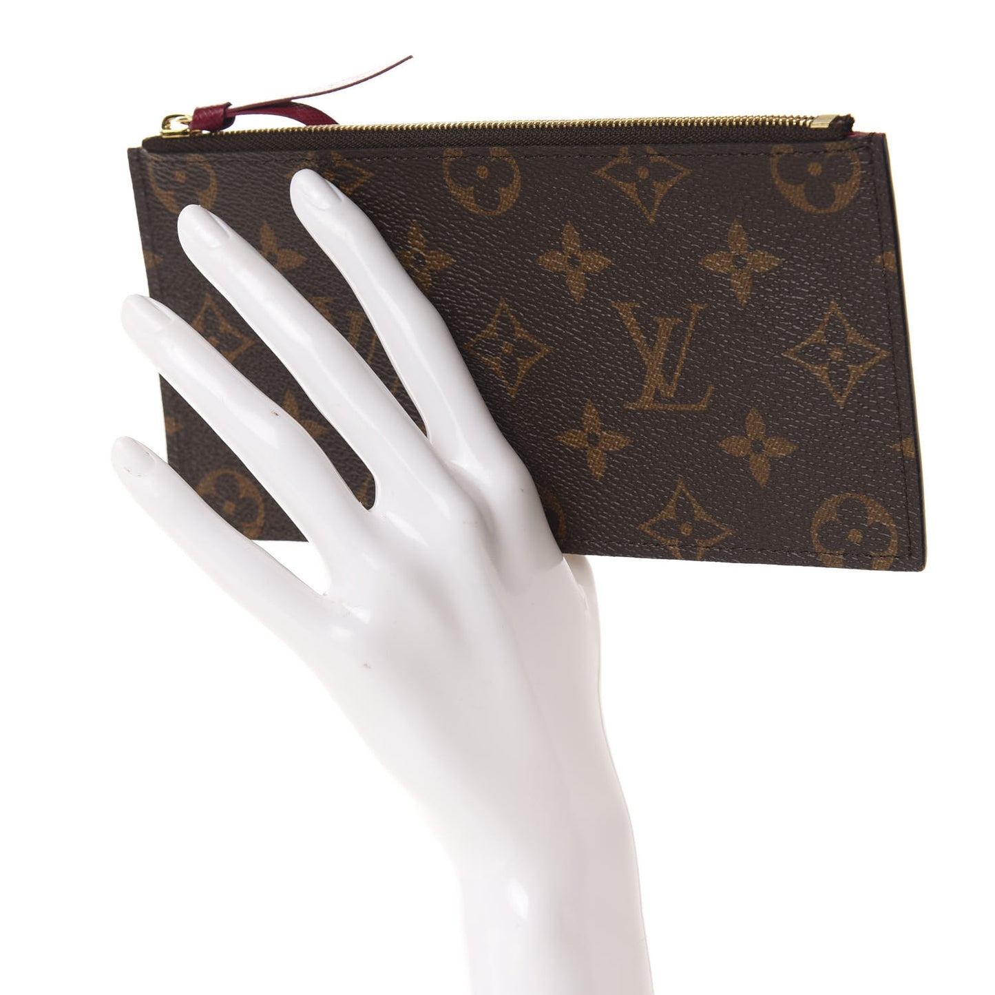 Monogram Felicie Chain Wallet Zippered Insert Fuchsia