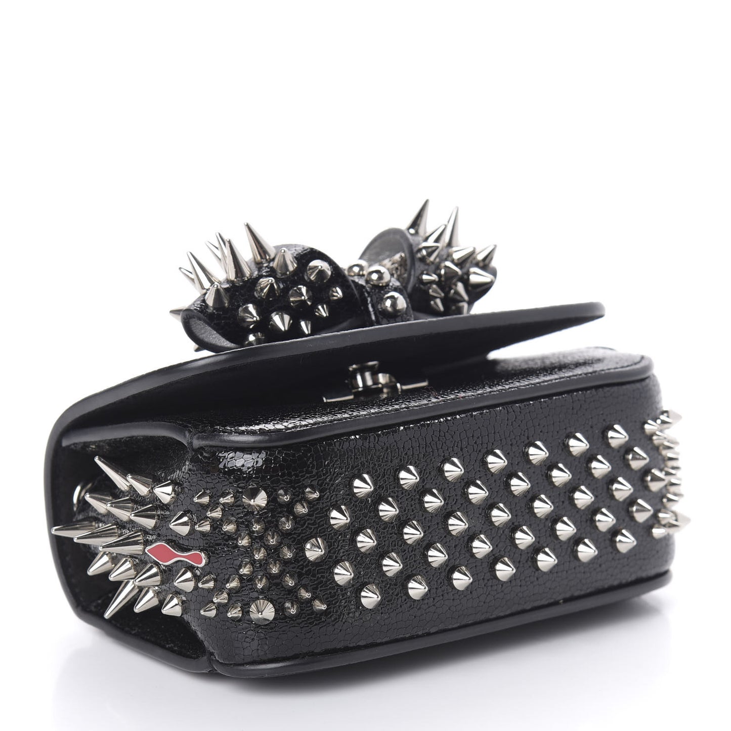 Jurassic Calfskin Spikes Sweety Charity NV Crossbody Bag Black Silver