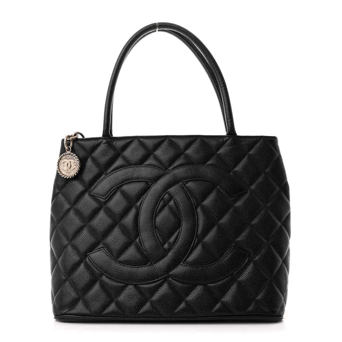 Caviar Quilted Medallion Tote Black