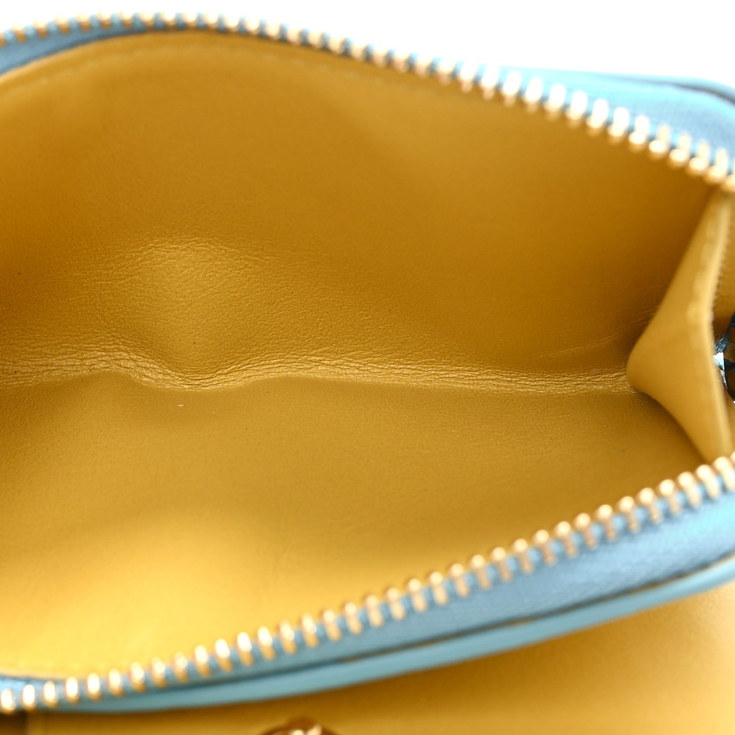 X HOWLS MOVING CASTLE Calfskin Heen Compact Zip Wallet Light Blue