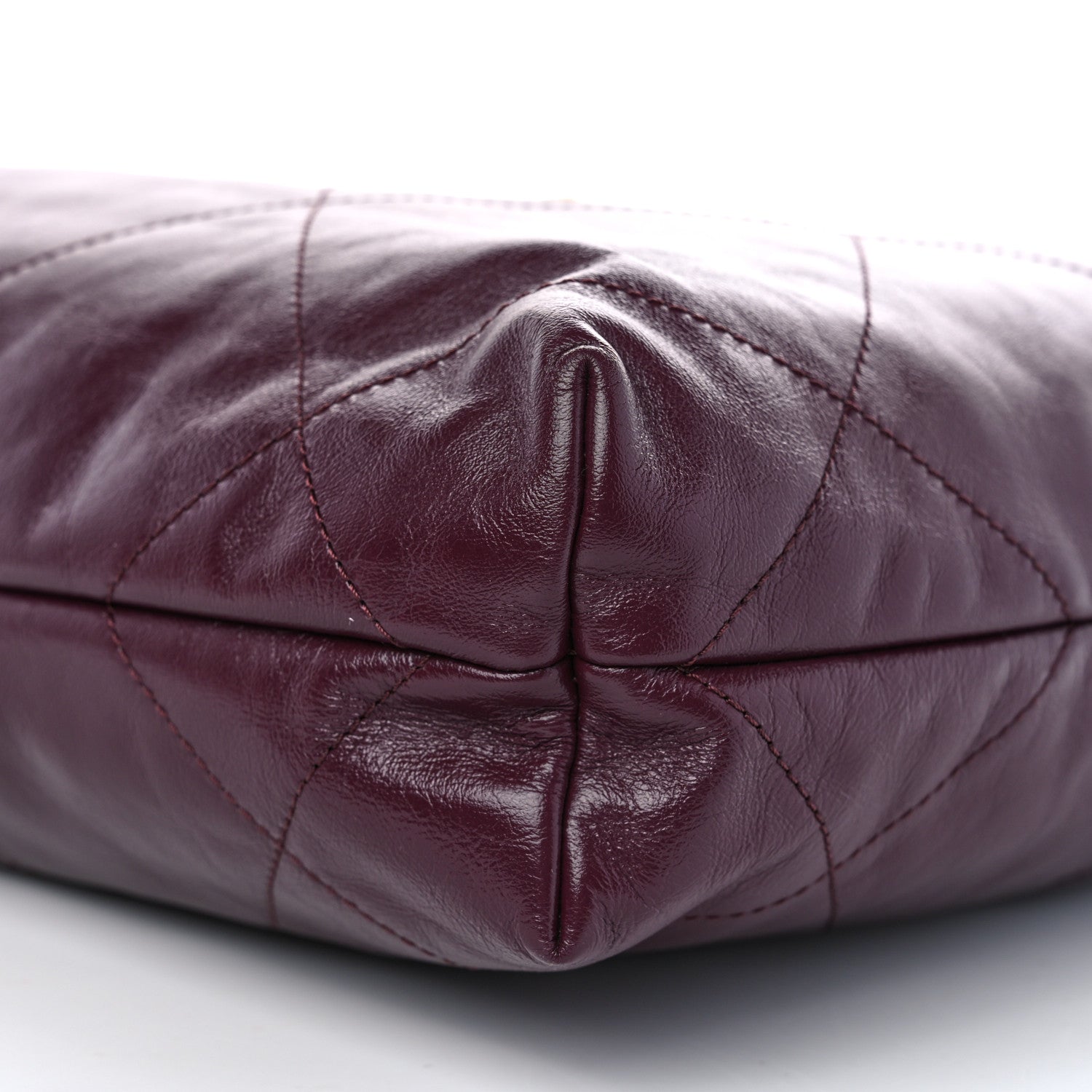 Chanel Shiny Calfskin Quilted Small Chanel 22 Dark Burgundy 10 of 10