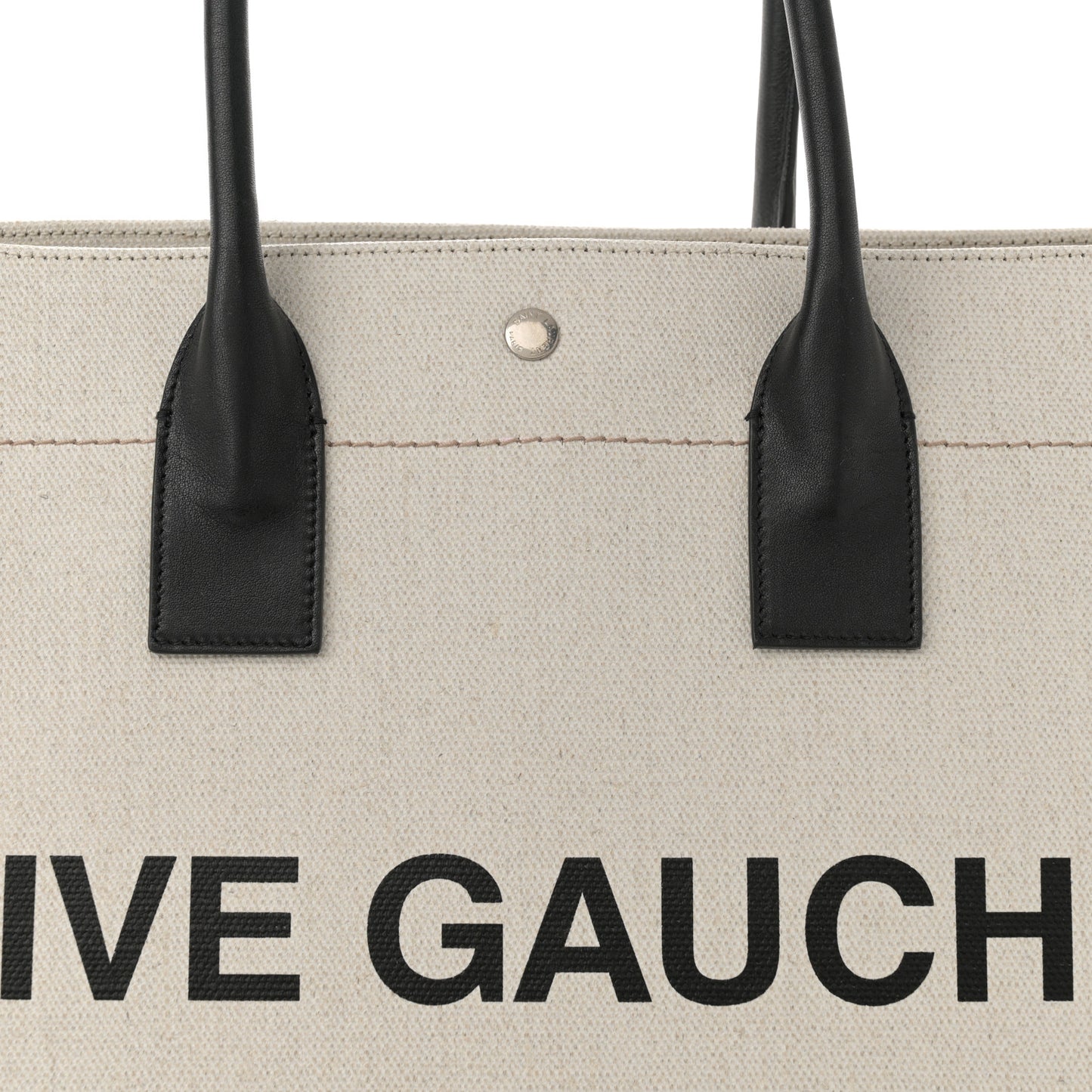 Linen Calfskin Rive Gauche Tote Optic White