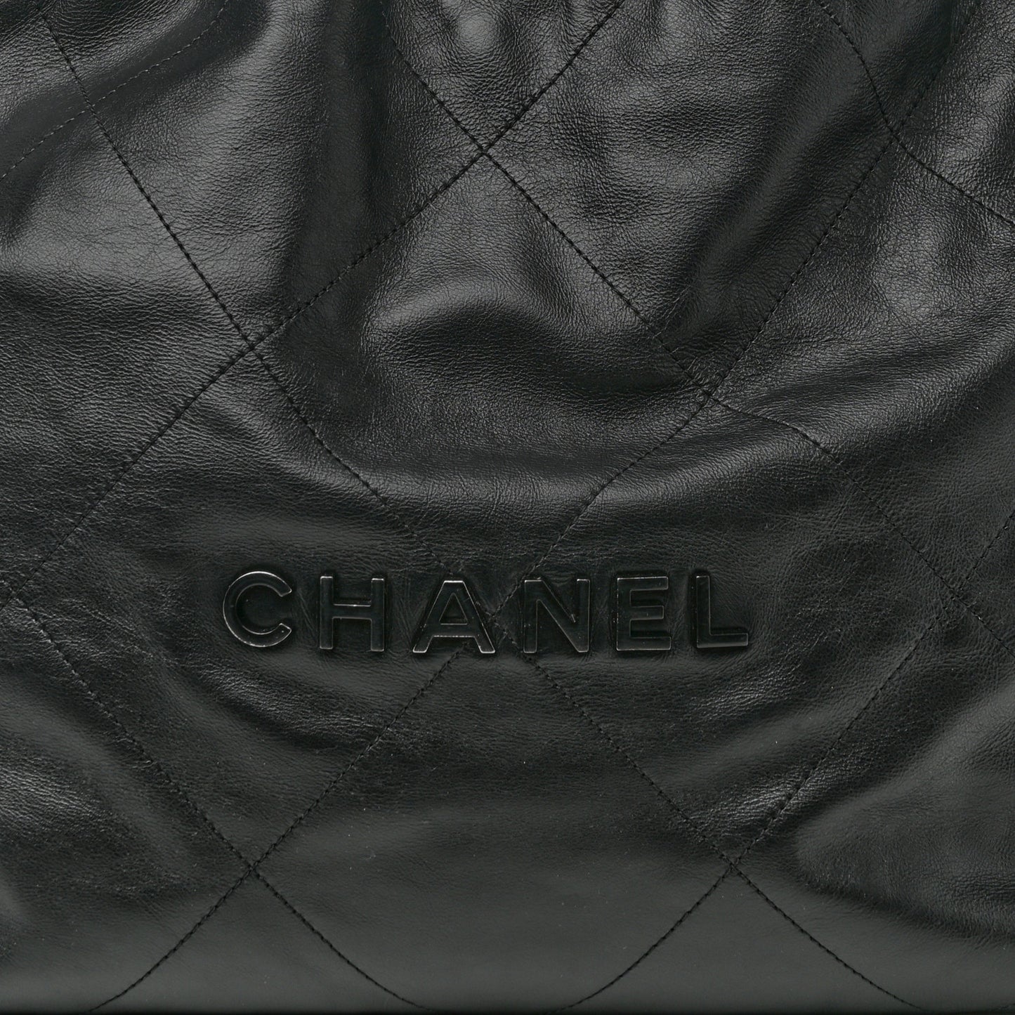 Shiny Calfskin Quilted Small Chanel 22 So Black