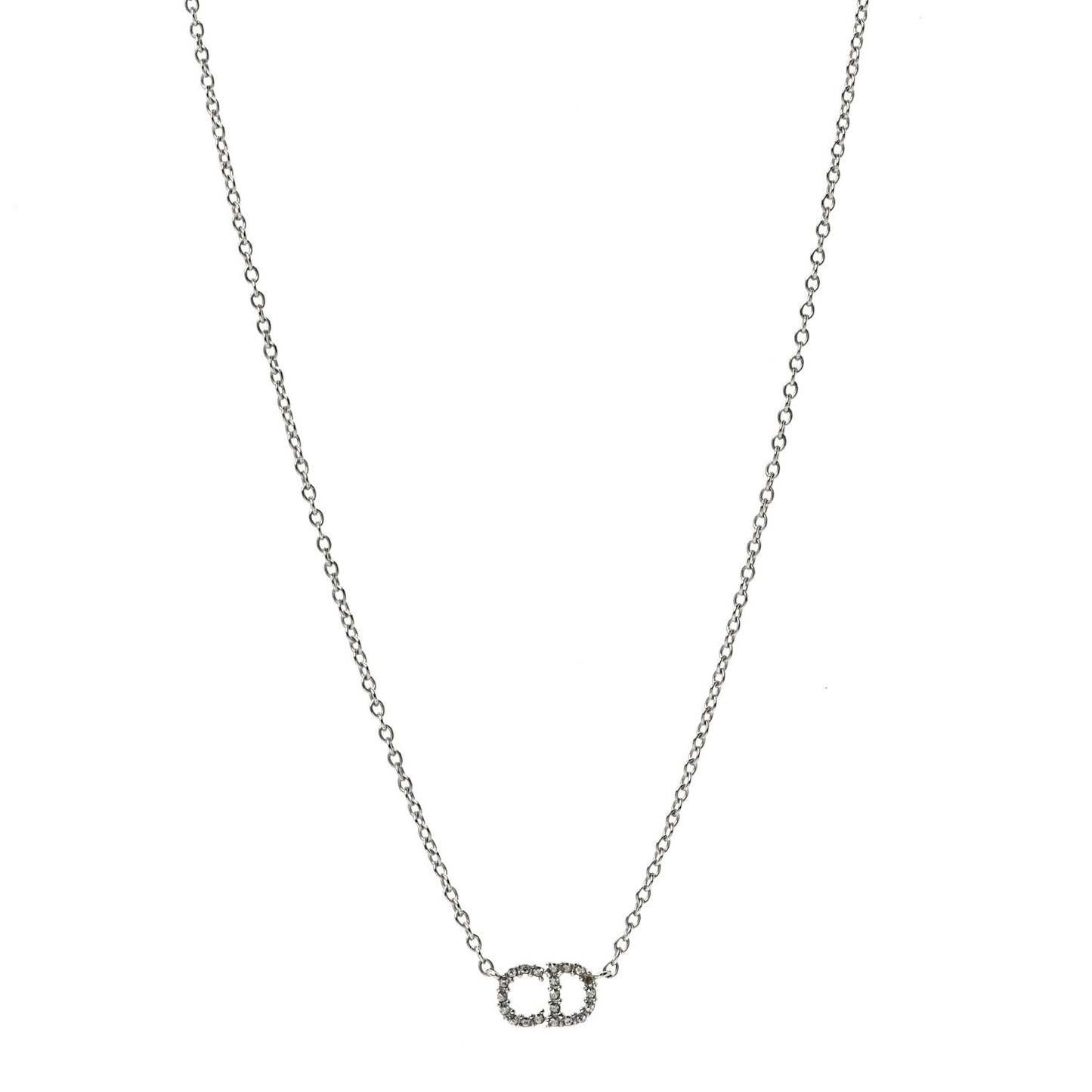 Metal Crystal Clair D Lune Necklace Silver