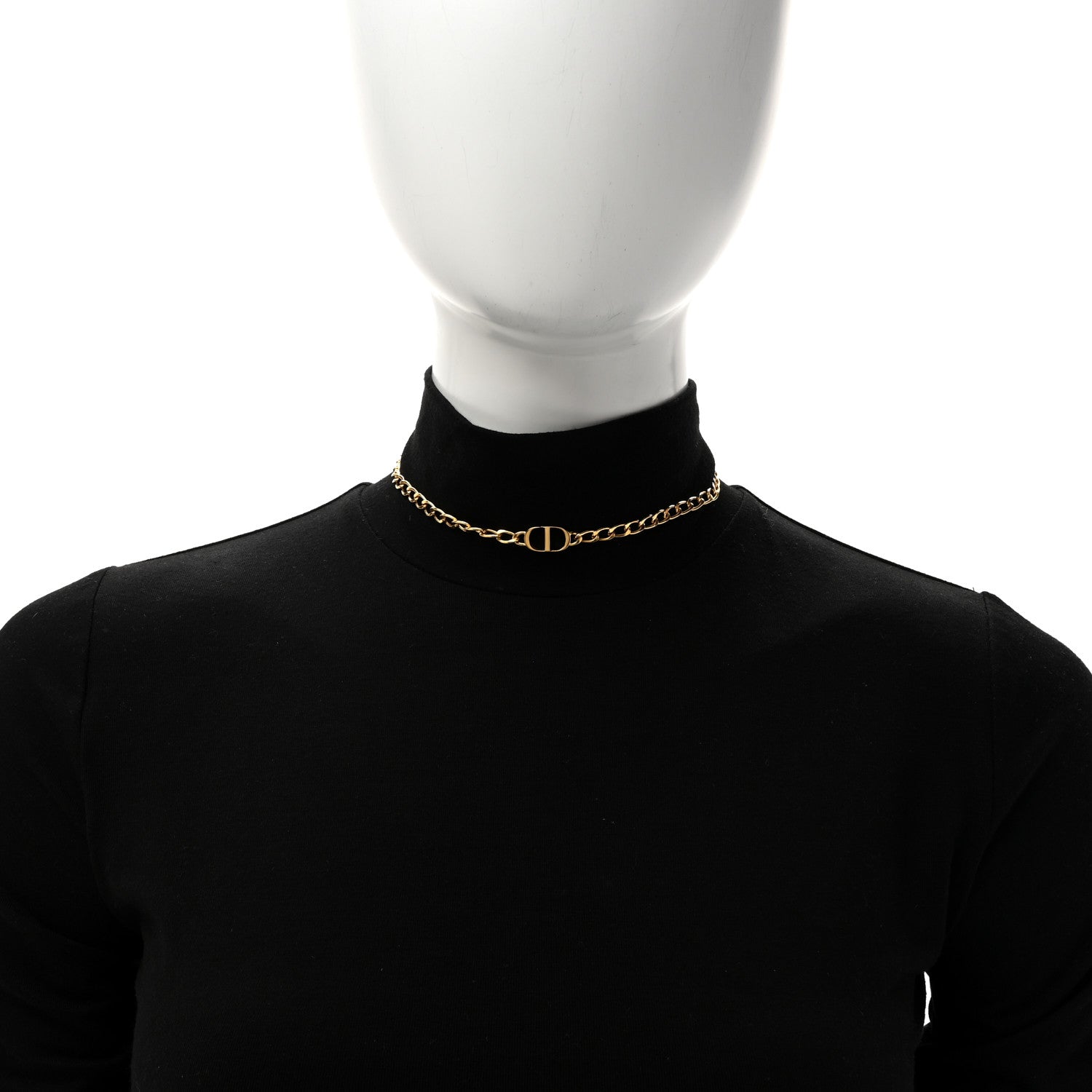 Christian Dior Metal Petit CD Choker Necklace Gold 2 of 4