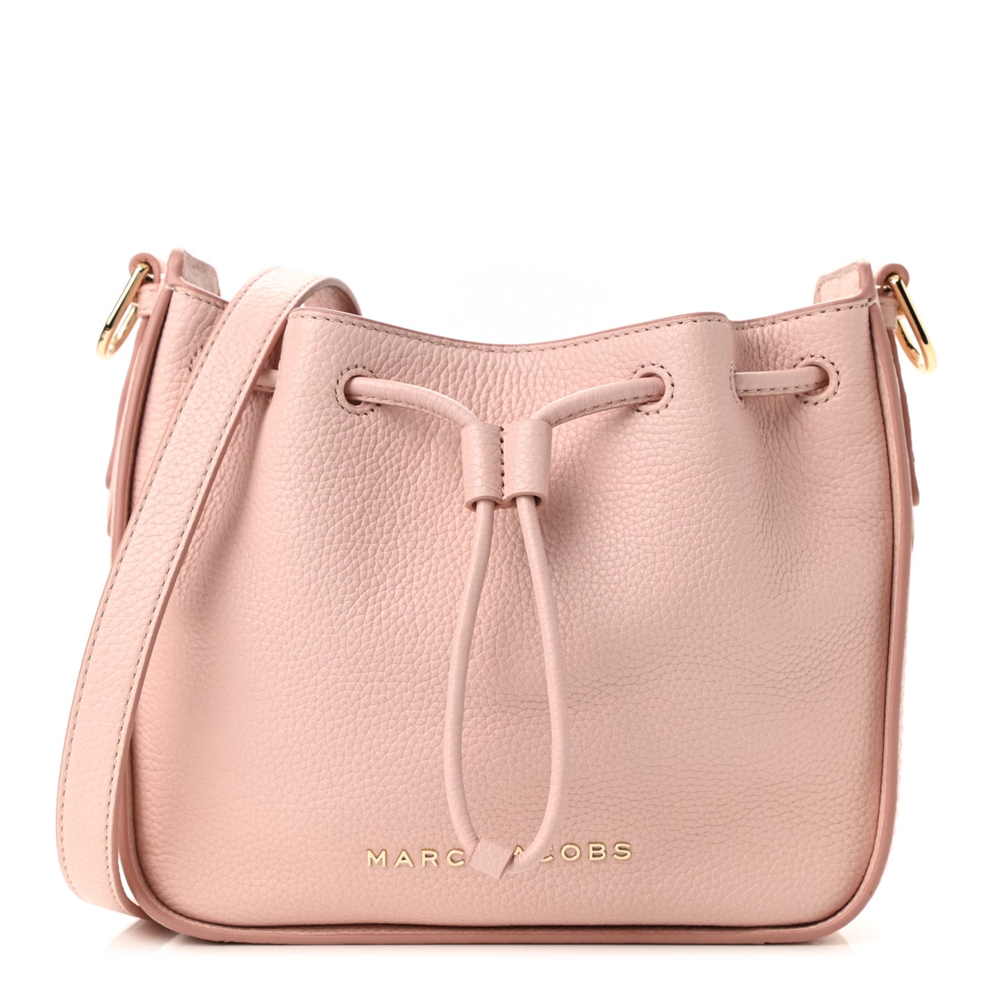 Grained Calfskin Mini Bucket Bag Peach Whip