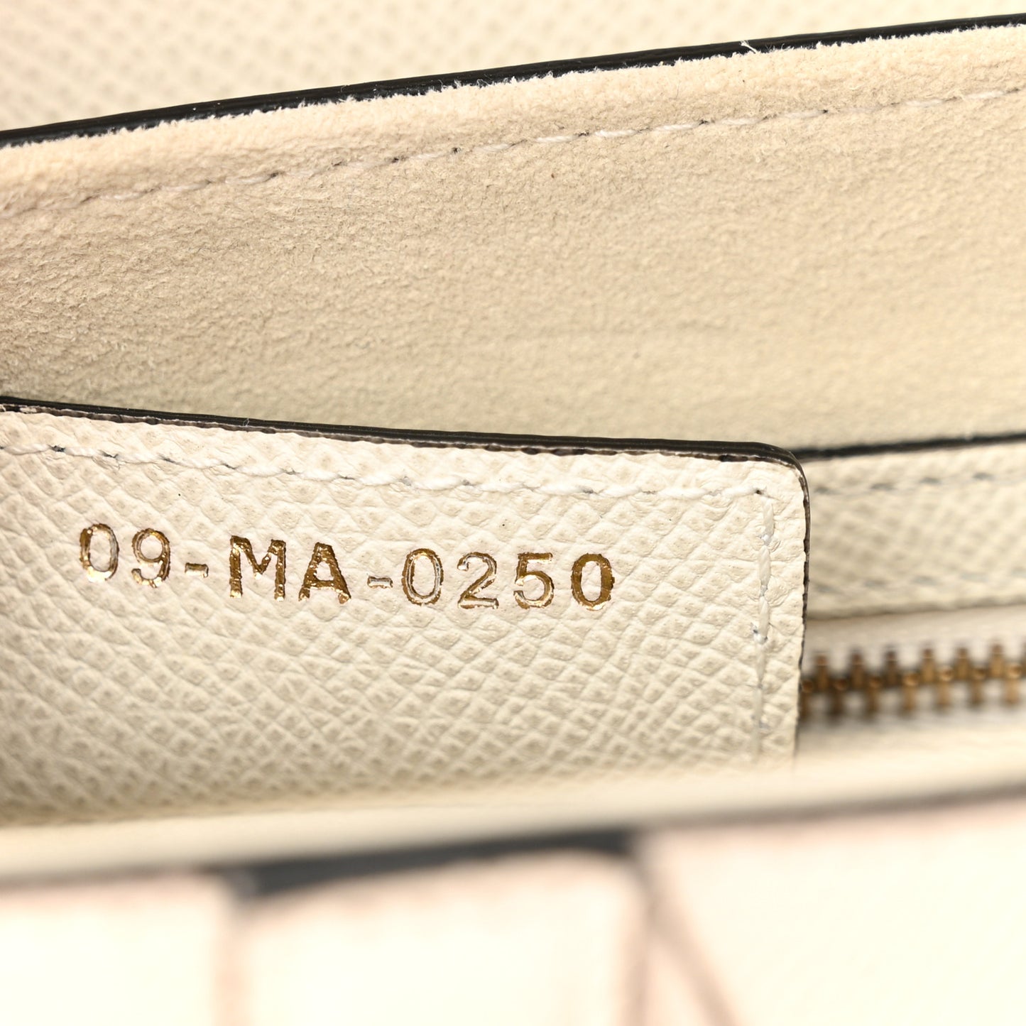 CHRISTIAN DIOR Grained Calfskin Saddle Bag White