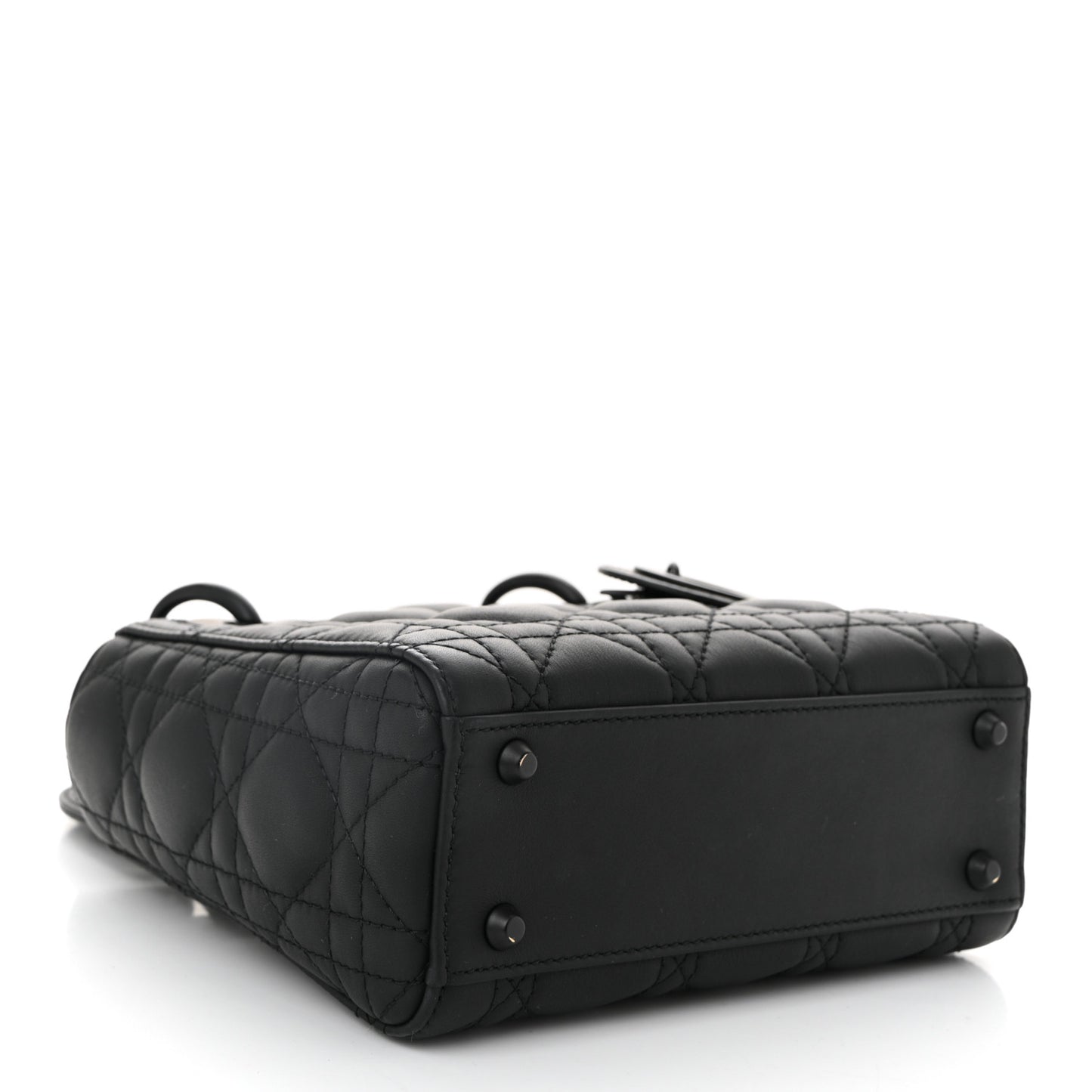 Ultra Matte Calfskin Cannage Mini Lady Dior Black