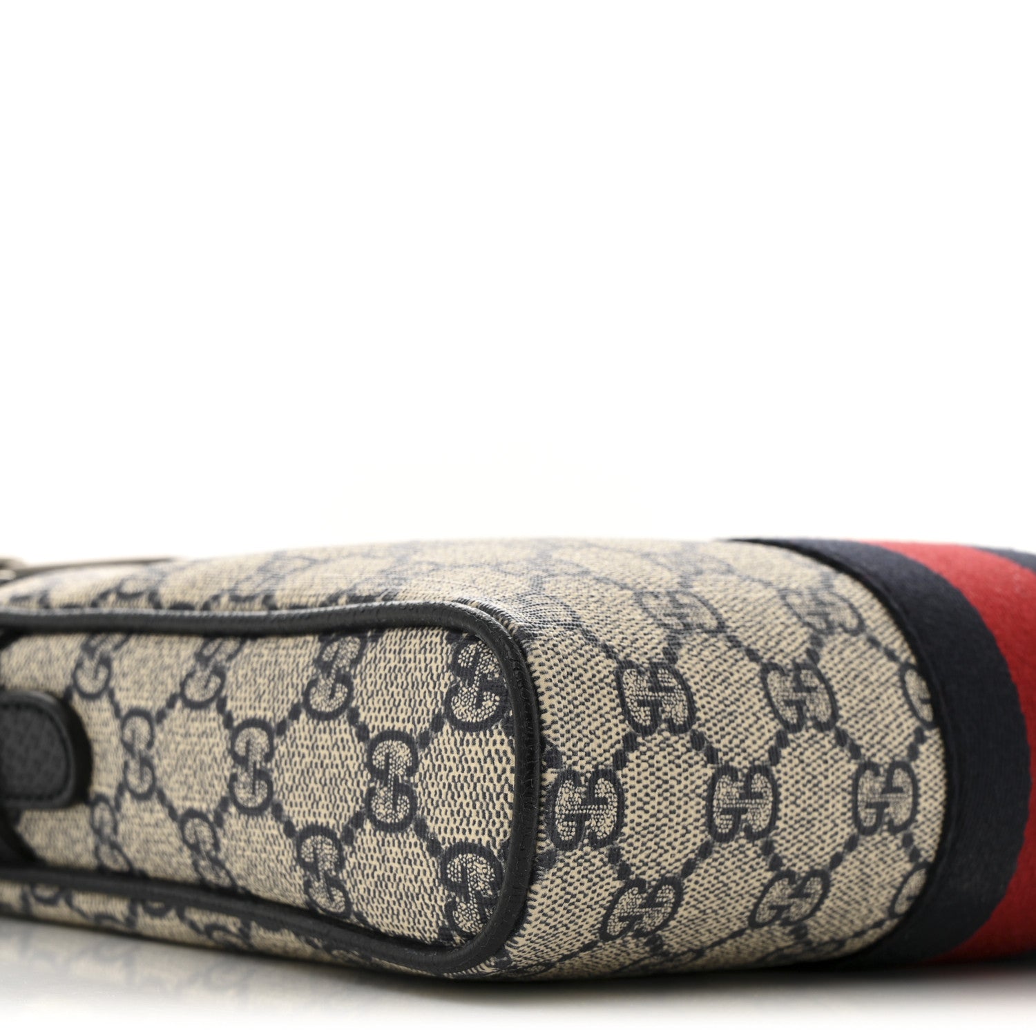 Gucci GG Supreme Monogram Textured Dollar Calfskin Web Small Ophidia Messenger Bag Beige Blue 9 of 14