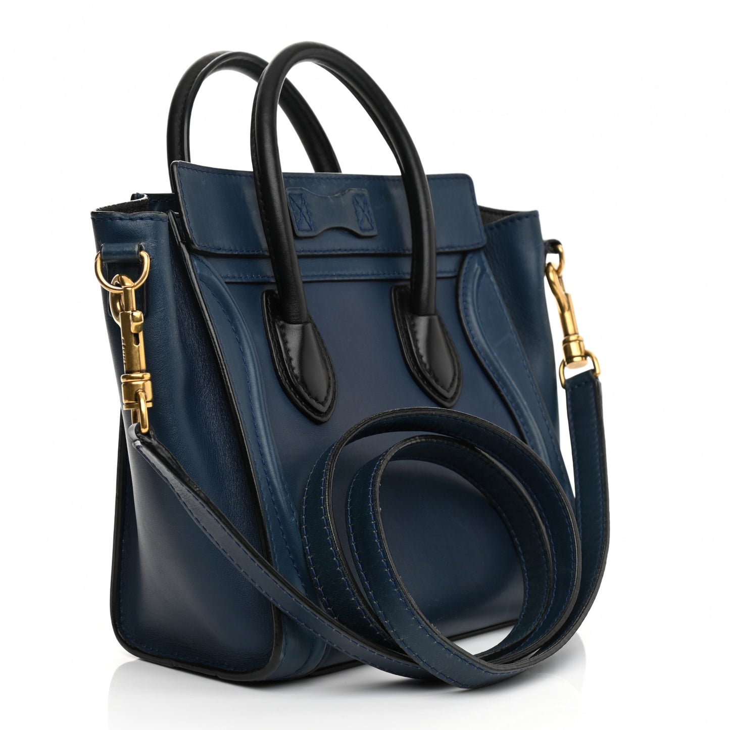 Smooth Calfskin Nano Luggage Ocean Blue