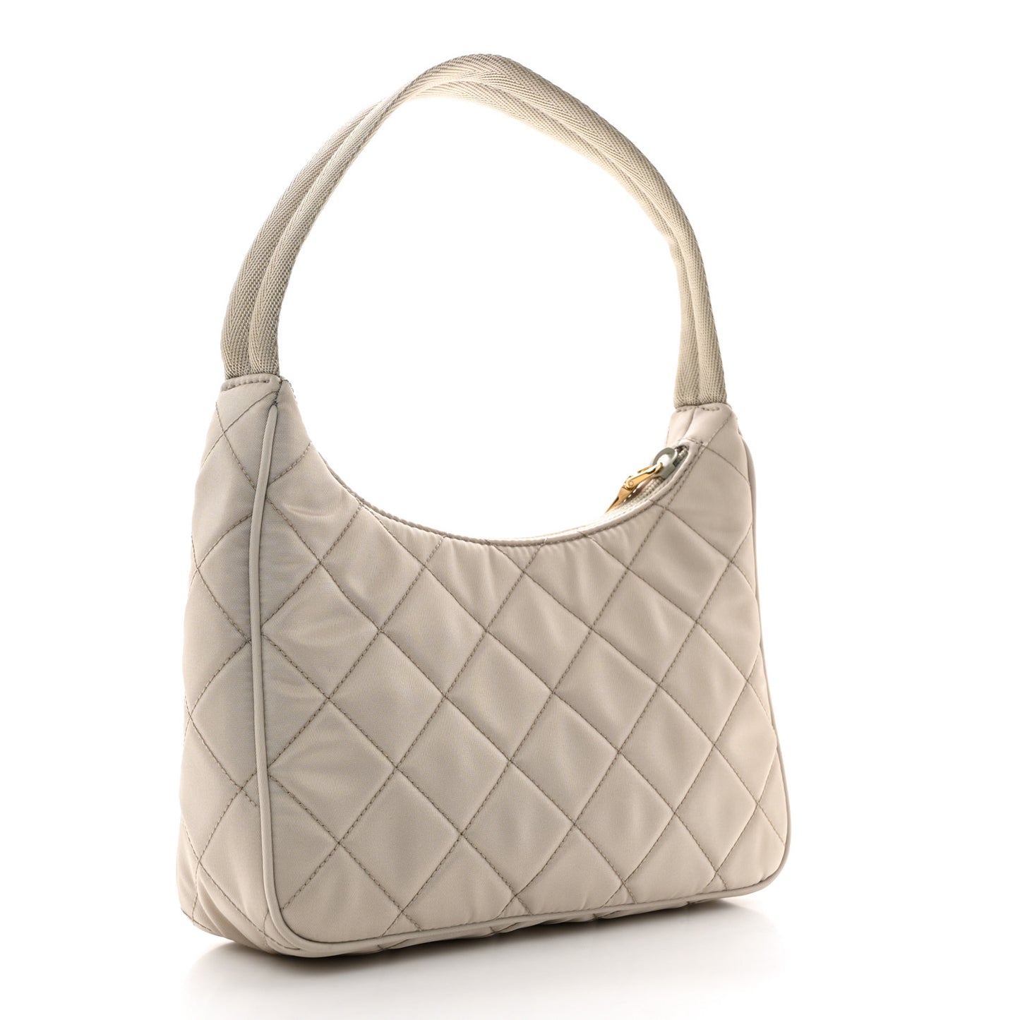 Tessuto Nylon Stitched Shoulder Bag Pomice