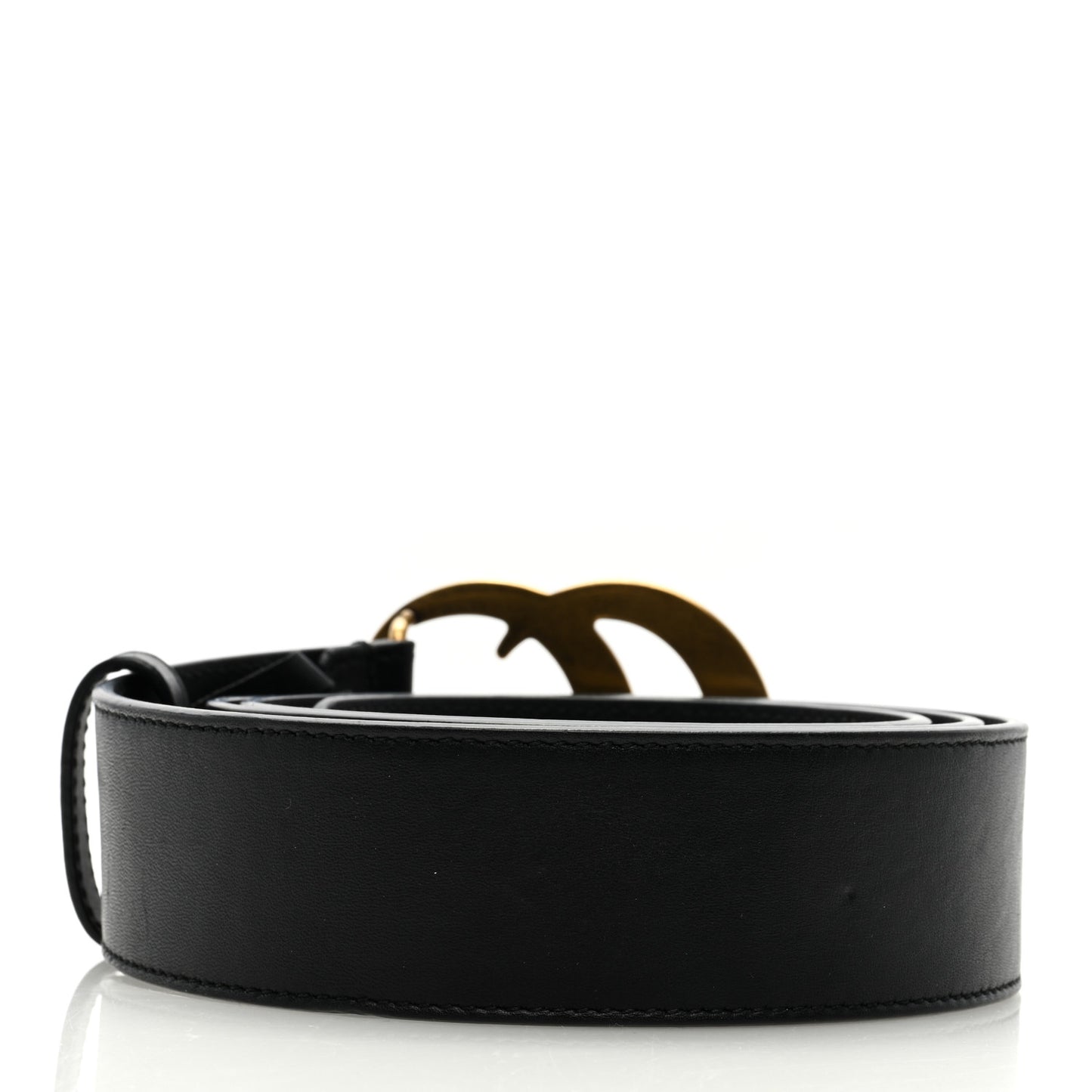 Textured Dollar Calfskin Double G 40mm Belt 100 40 Black