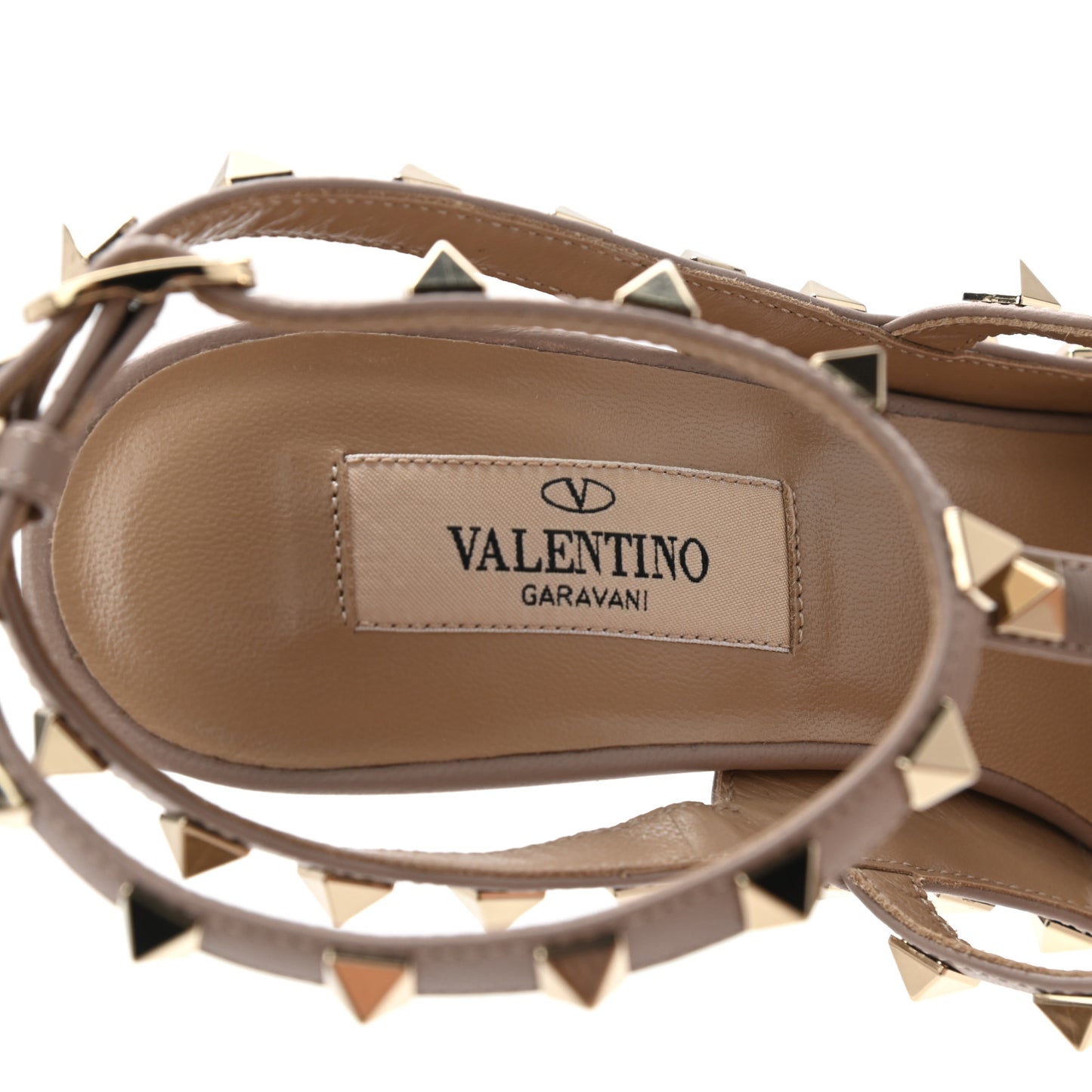 Patent Nappa Rockstud Ankle Strap 100mm Pumps 37 Poudre