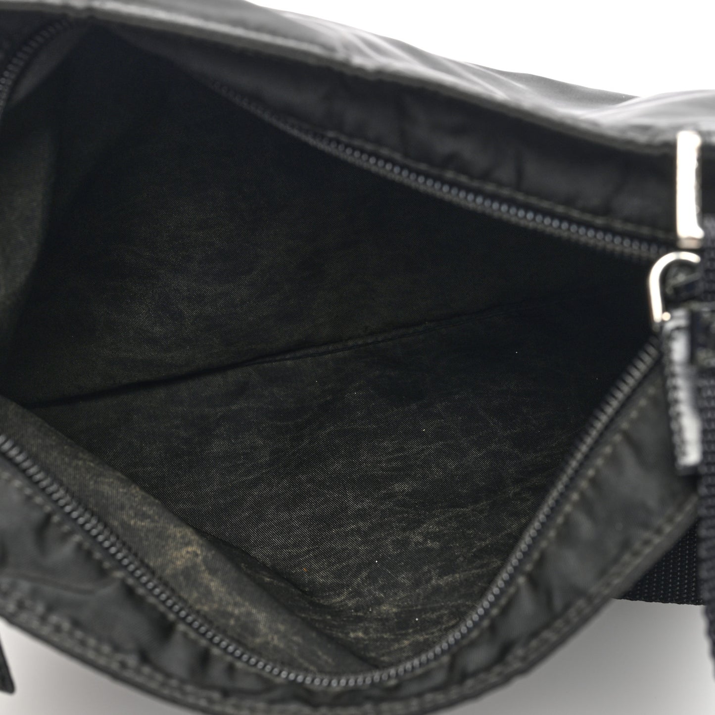 Tessuto Nylon Flat Messenger Bag Black