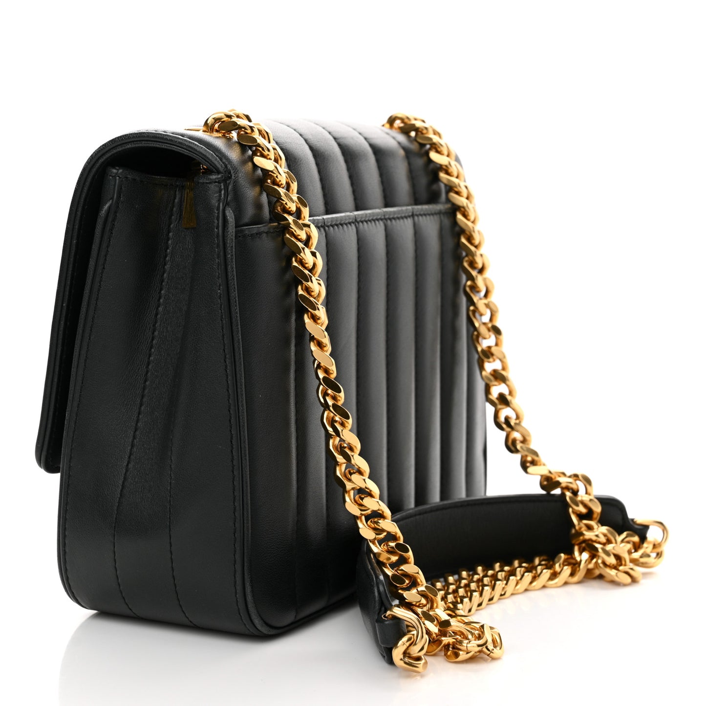 Lambskin Matelasse Monogram Medium Vicky Chain Bag Algae